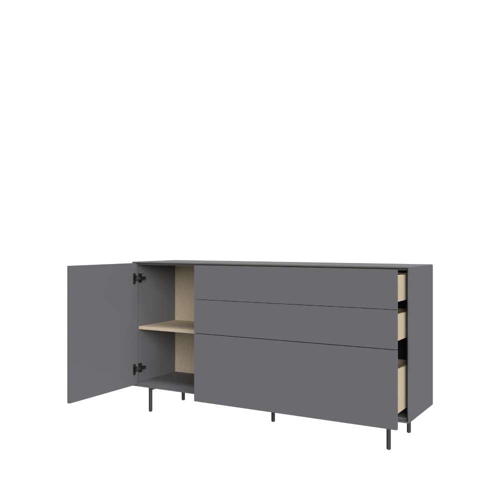 LeGer Home by Lena Gercke Sideboard »Essentials, Kommode, Anrichte, Kombikommode, Schrank mit Metallfüssen« Breite: 111 cm, UV lackiert, Push-to-open-Funktion