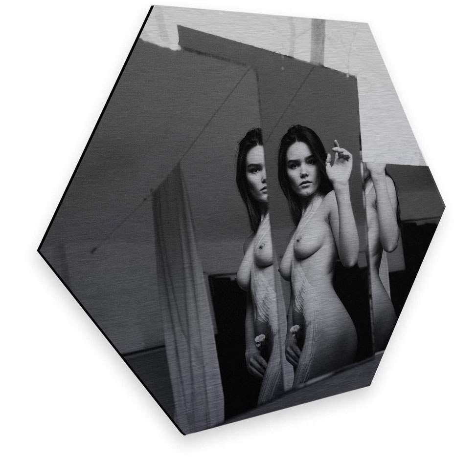 Image of Wall-Art Metallbild »Türschild Sexy Frau im Spiegel«, (1 St.) bei Ackermann Versand Schweiz