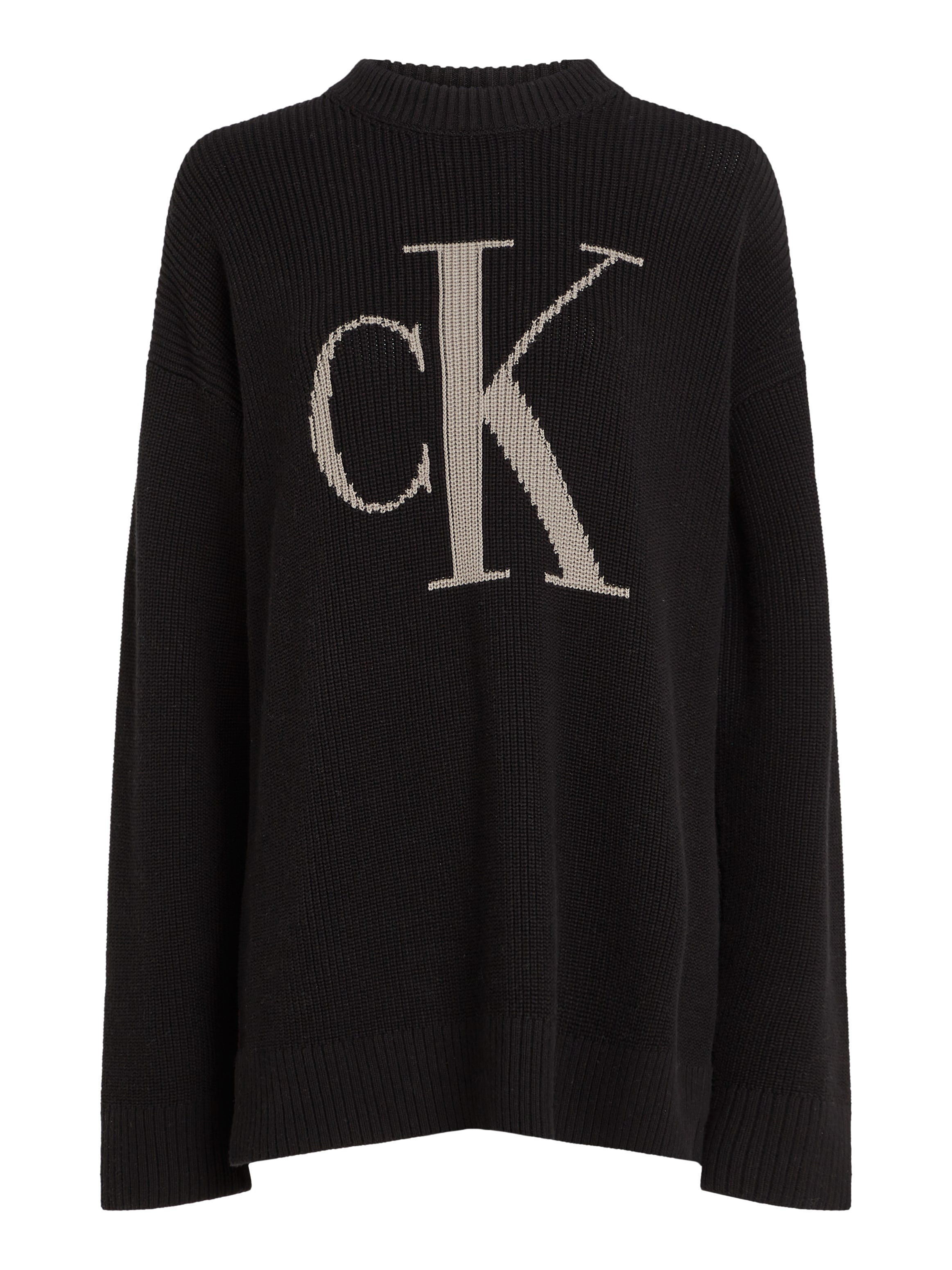 Calvin Klein Jeans Strickpullover »CK INTARSIA HIGH NECK SWEATER«, mit Logostickerei