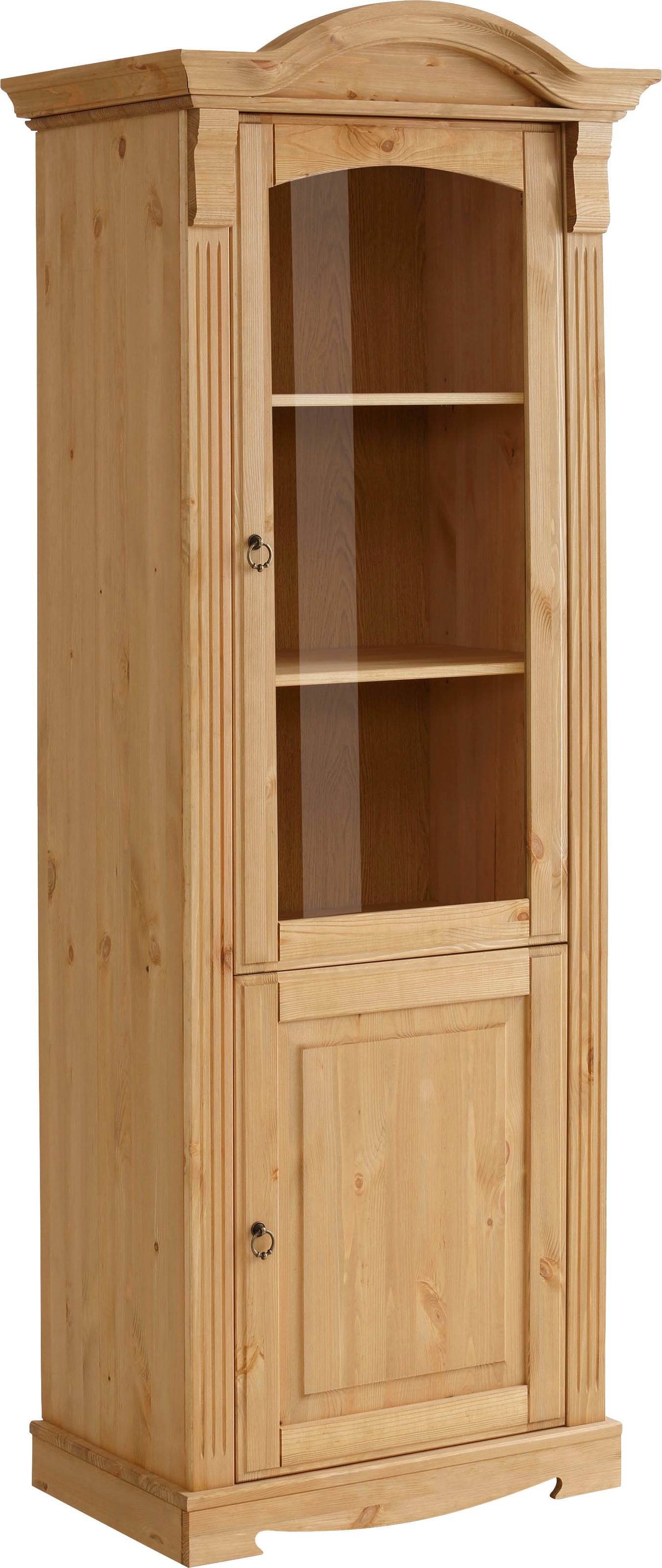 Image of GOODproduct Vitrine "Anna" Gesamtmasse (B/T/H): ca. 66/46/188 cm, mit Glastür, Höhe 188 cm, Massivholz, mit Zierfräsungen, FSC