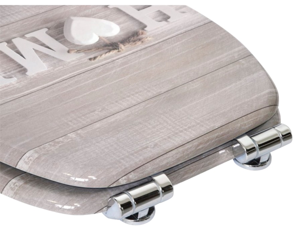 Sanilo Set d'accessoires de salle de bain »Home« bestehend aus WC-Sitz, Badteppich, Stöpsel, Seifenspender, WC-Bürste