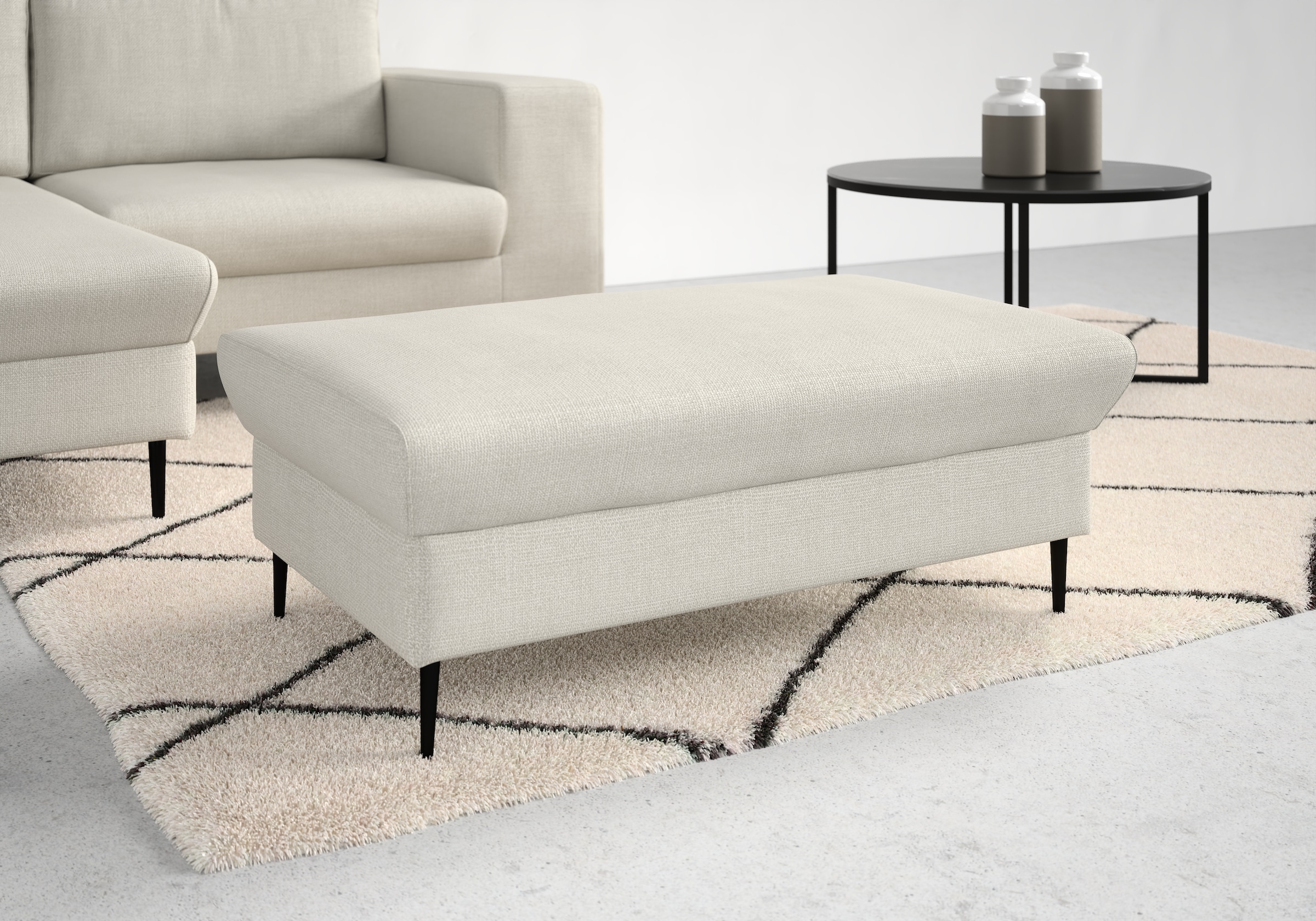 Image of DOMO collection Sitzhocker "Modica" Auch in Cord, Fusshöhe passend für gängige Saugroboter