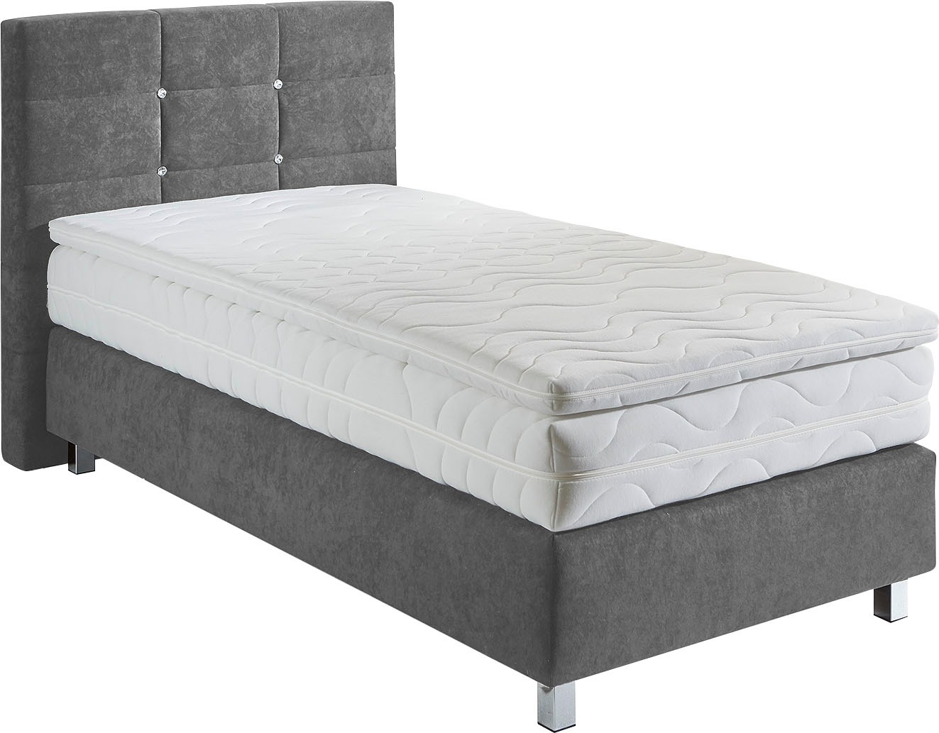 Westfalia Schlafkomfort Boxspringbett mit Knöpfen in Kristalloptik, wahlweise mit Topper