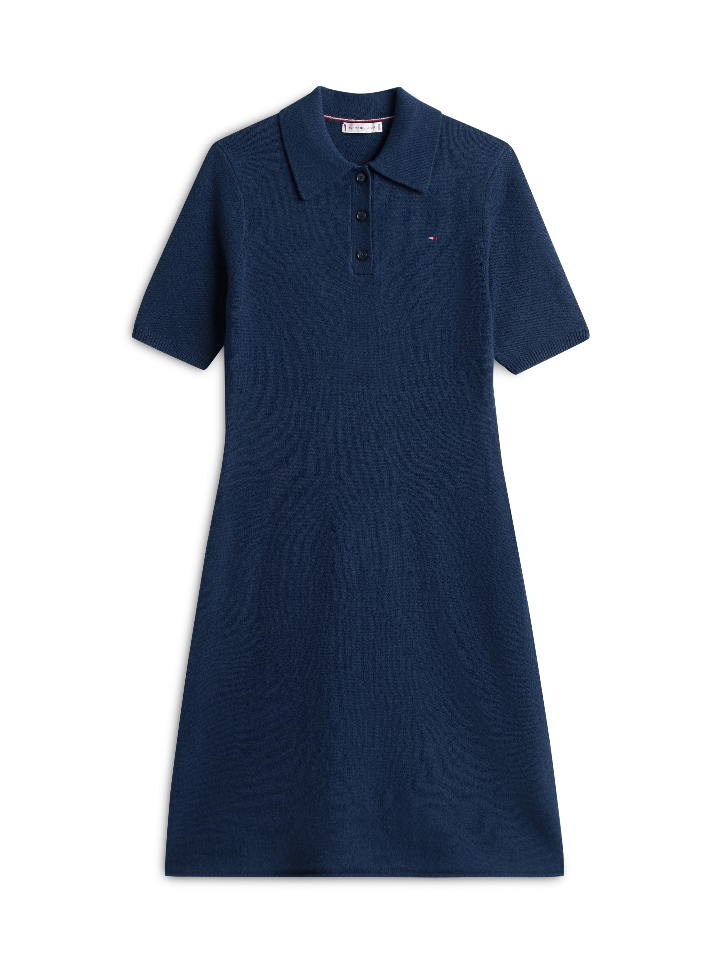 Tommy Hilfiger Strickkleid »SOFT WOOL HALF SL F&F POLO DRESS« aus reiner Wolle