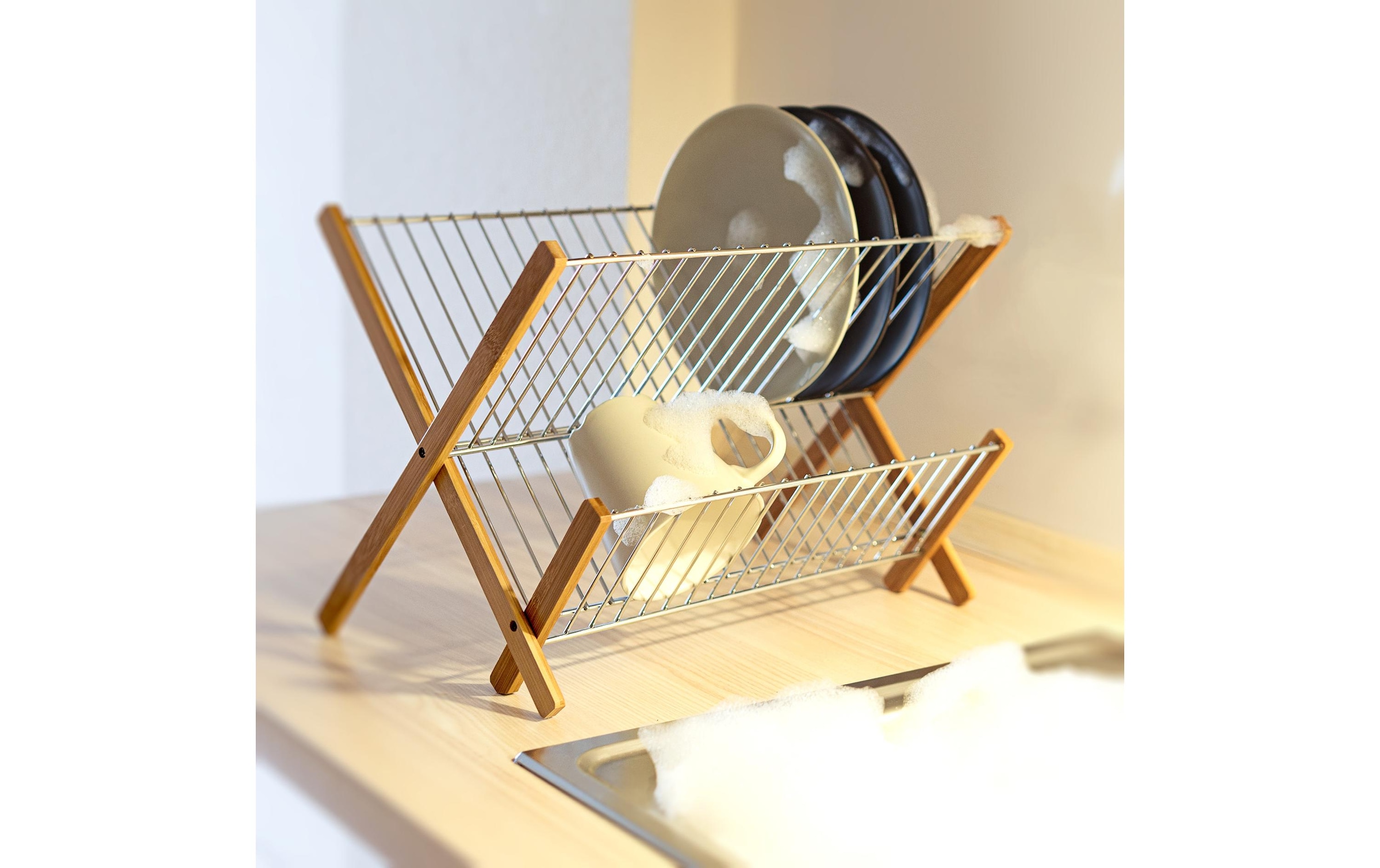 relaxdays Support de vaisselle »CROSS«