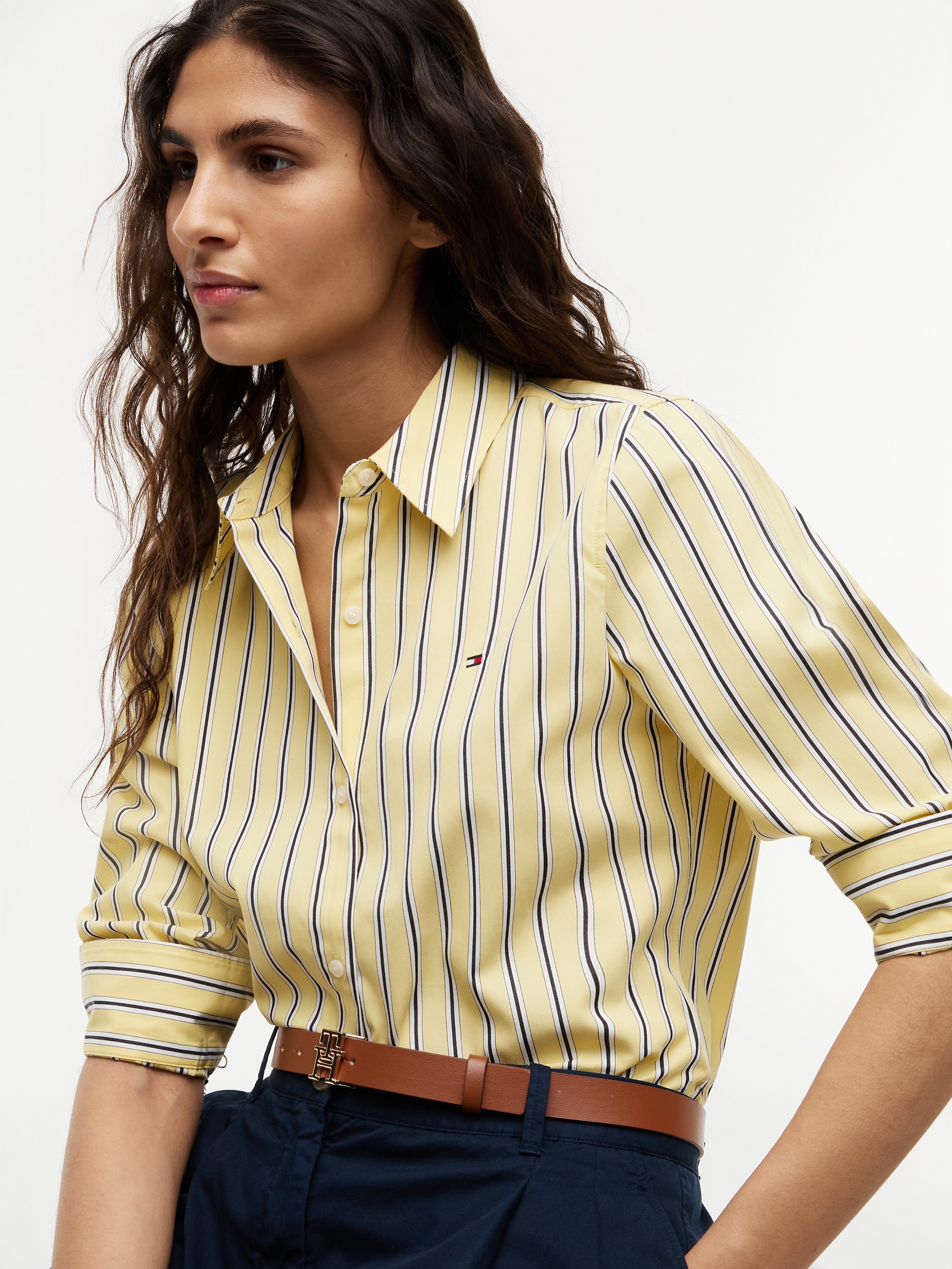 Tommy Hilfiger Blouse chemise »SUMMER POPLIN REGULAR SHIRT« Baumwolle, regular fit, auch in grossen Grössen
