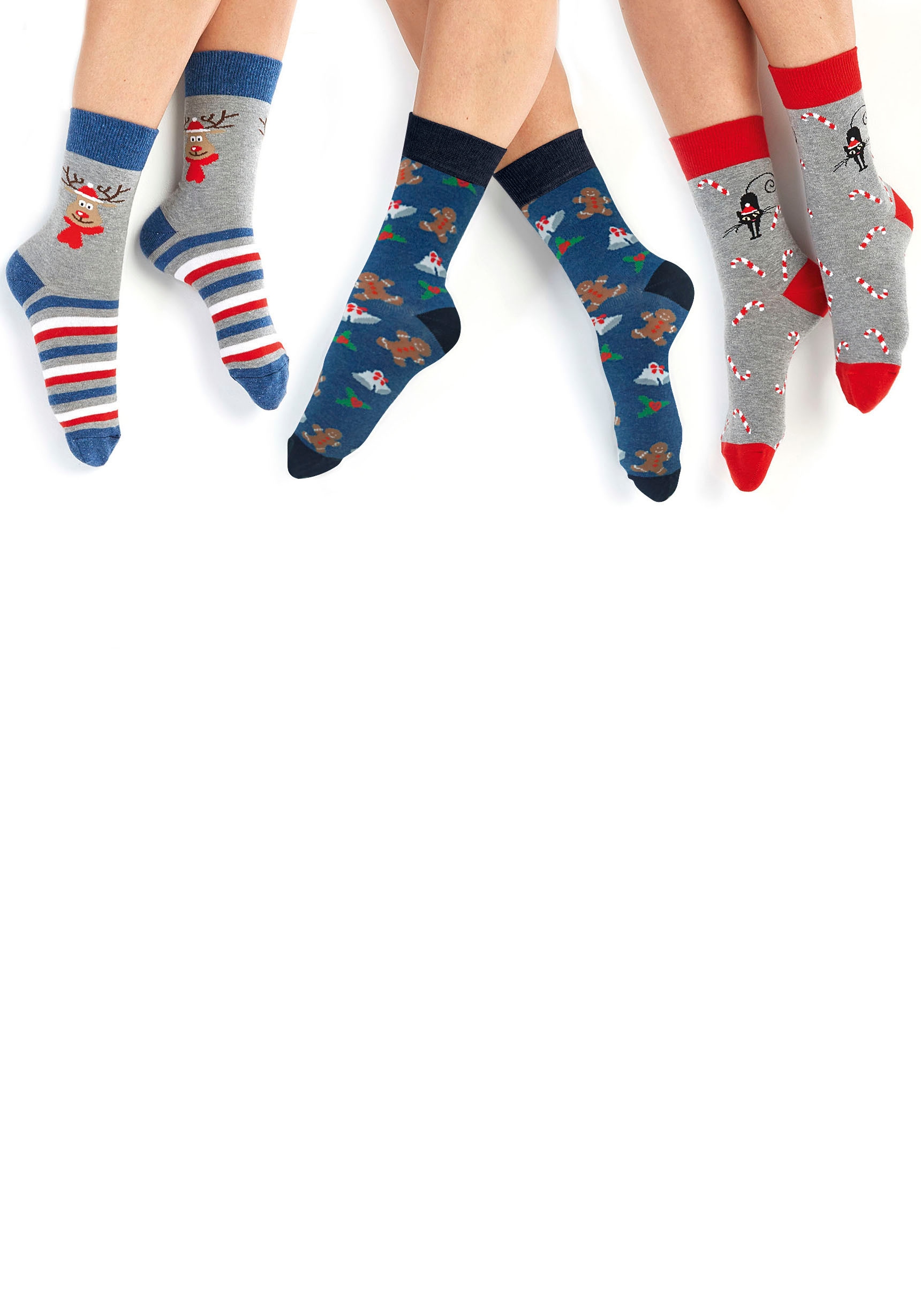 H.I.S Socken, (Packung, 3 Paar), mit Weihnachts-Design
