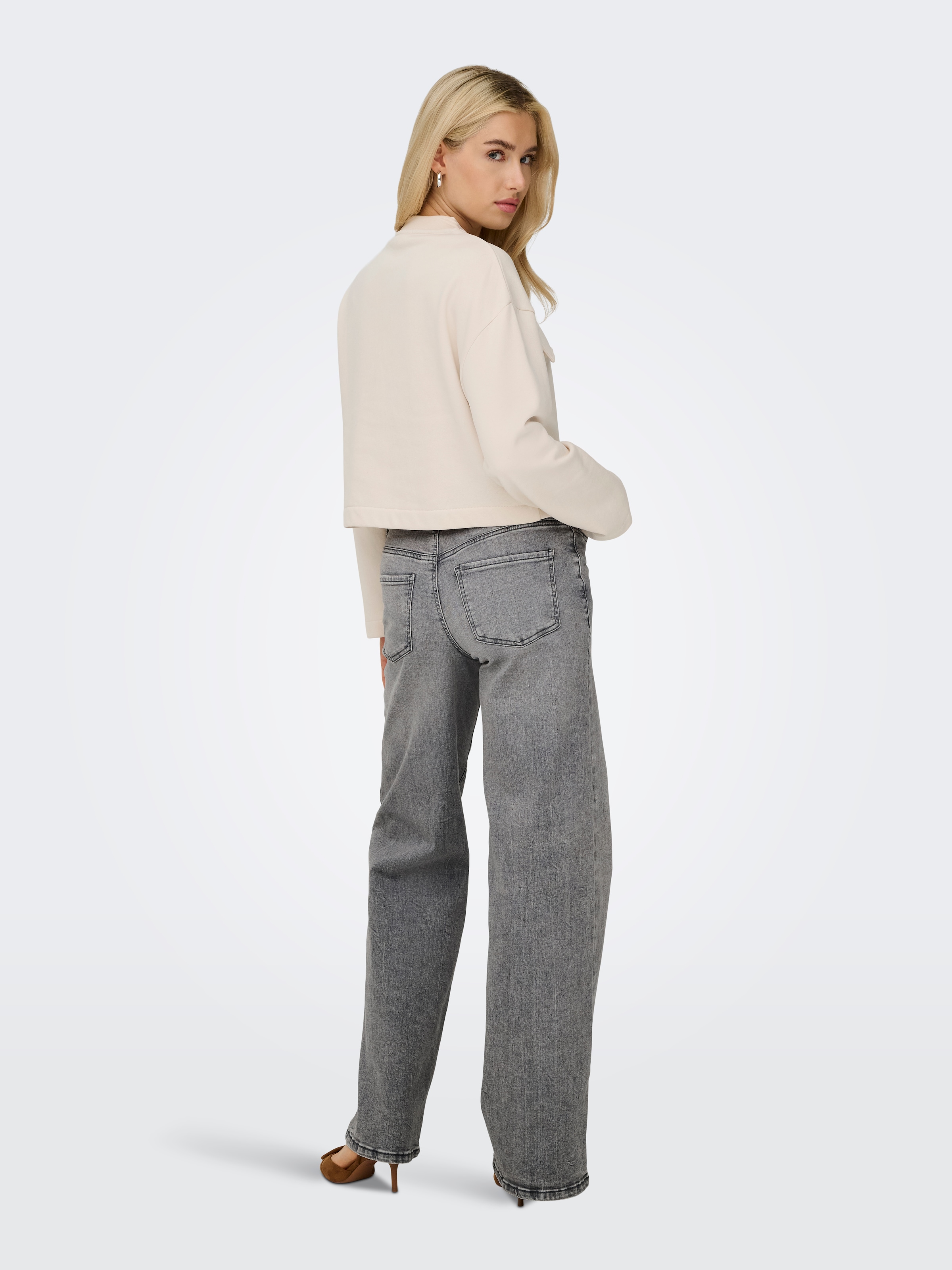 JDY Jeans taille haute »JDYFELINA-FINA HW WIDE JNS  LT GREY DNM«