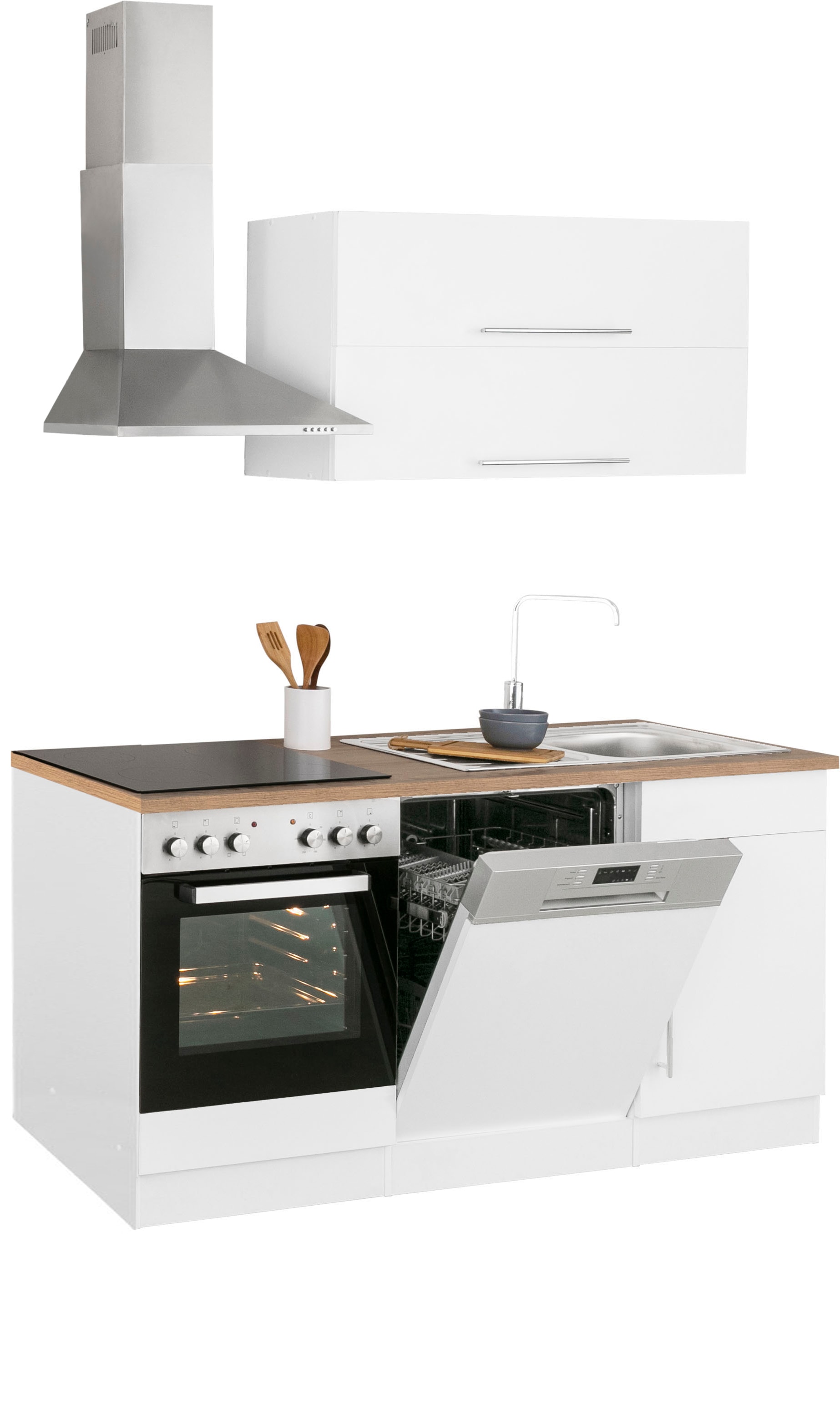 KOCHSTATION Kitchenette »KS-Samos« largeur 170 cm, avec ou sans appareils électriques, avec plan de travail