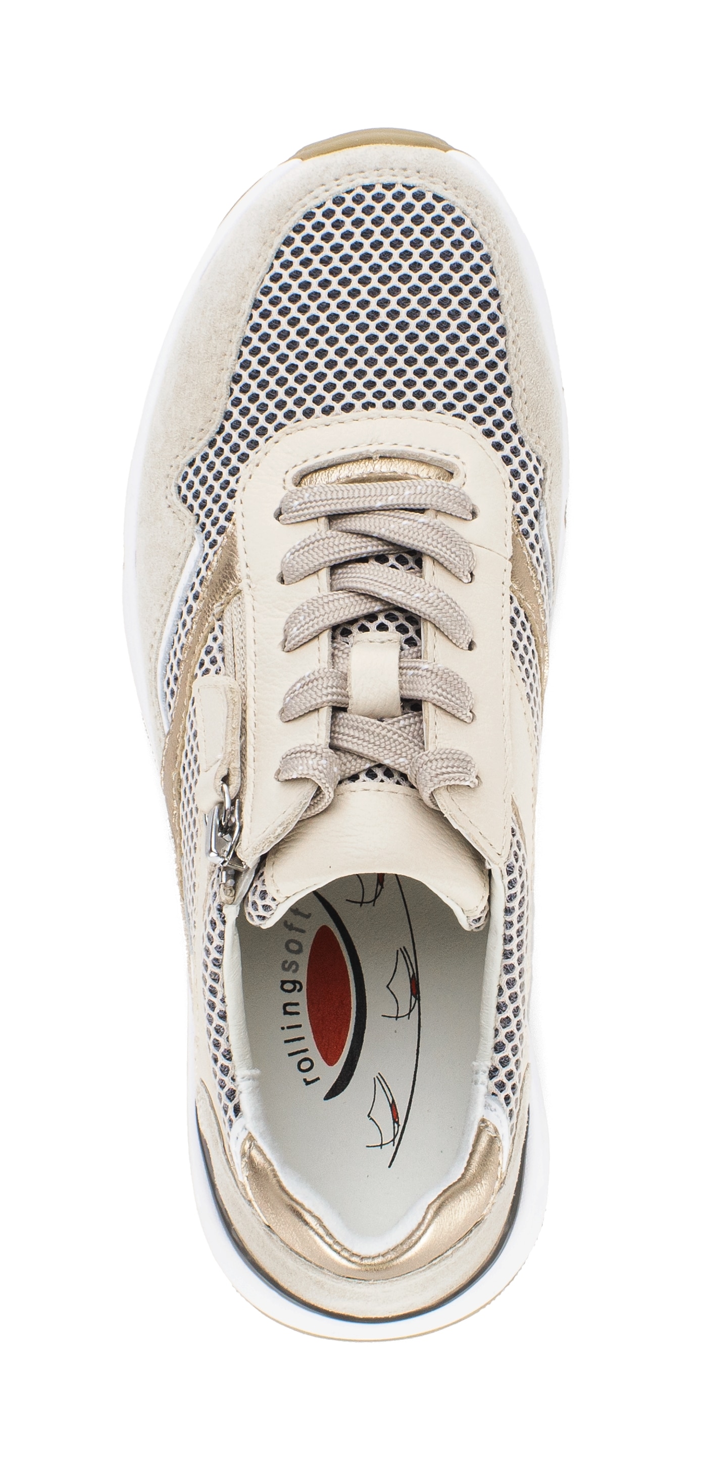 rollingsoft Keilsneaker  , Freizeitschuh, Halbschuh, Schnürschuh, Aussenreissverschluss, G-Weite