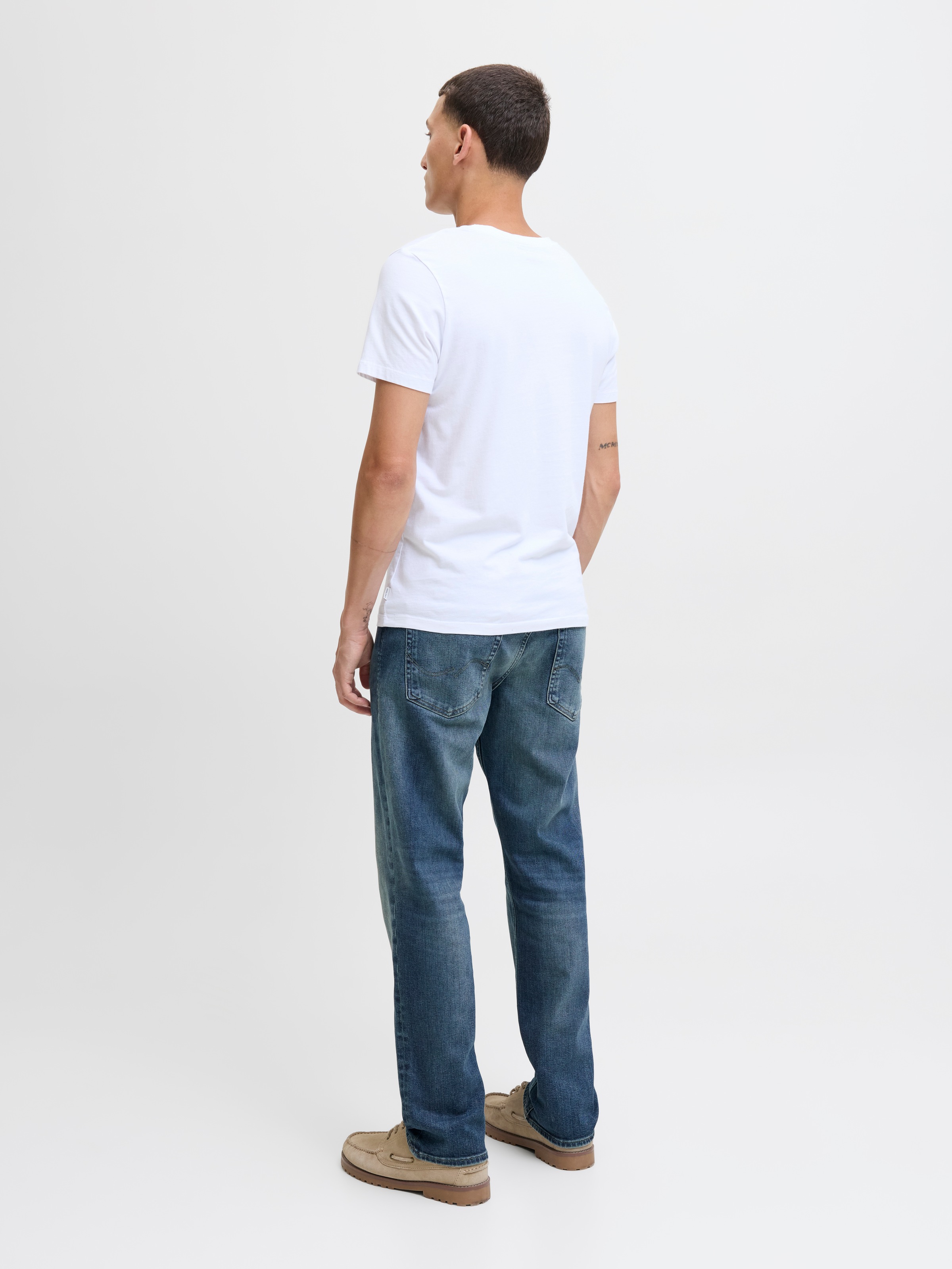 Jack & Jones Regular-fit-Jeans »JJICLARK mit Used-Look und Stretch für den Alltag« mit Abriebeffekten
