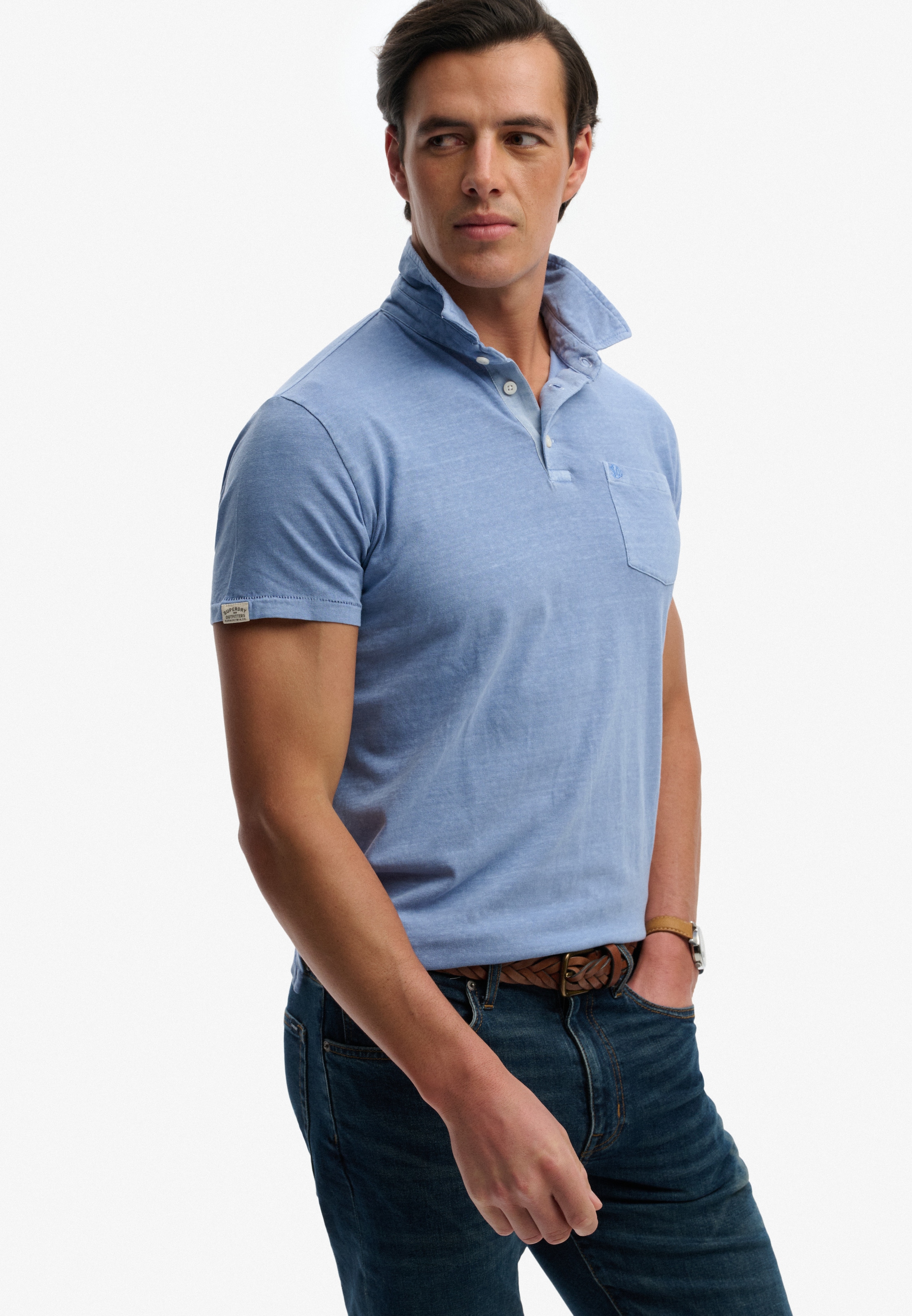 Superdry Polo »CLASSIC COTTON LINEN POLO« en superbe mélange coton-lin