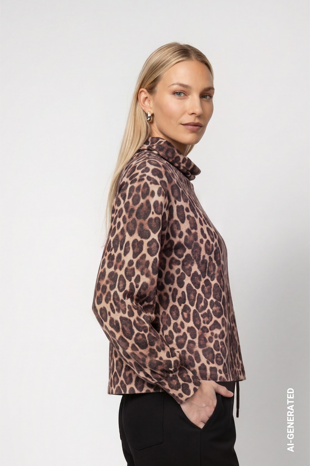 Monari Sweatshirt »Sweatshirt Leo Allover«, Regular fit mit Rollkragen
