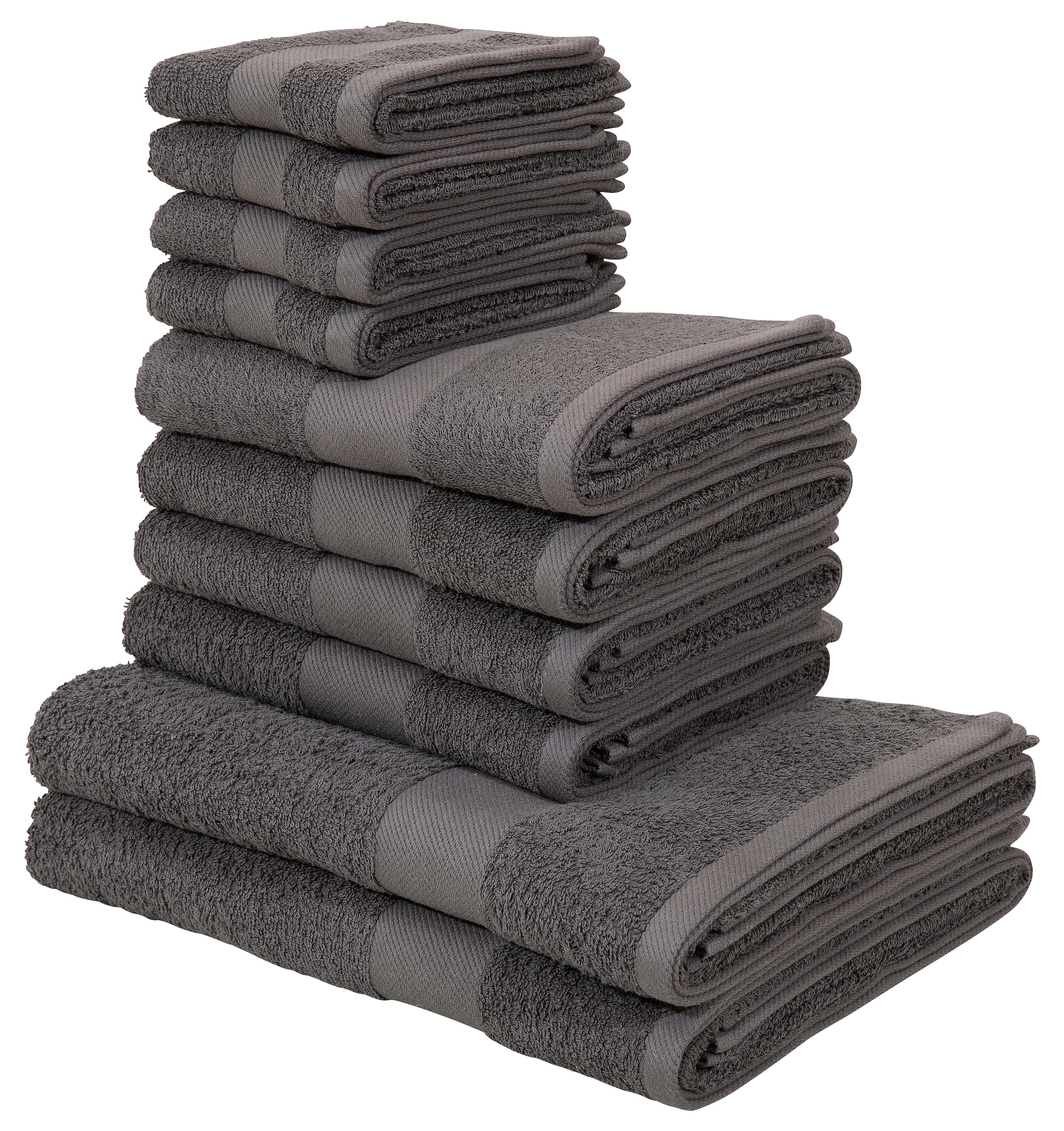 my home Handtuch Set »Melli«, Set, 10 tlg., Walkfrottee, Handtuchset in  dezenten Farben, 100% Baumwoll-Handtücher versandkostenfrei auf