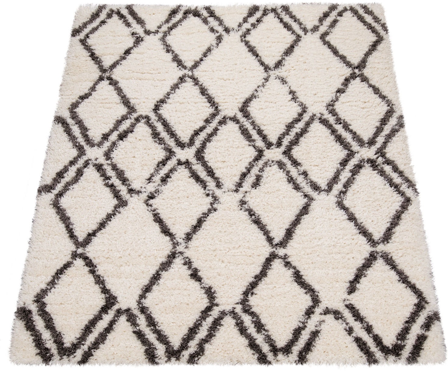 Image of Paco Home Hochflor-Teppich »Maghreb 77«, rechteckig, 70 mm Höhe, modernes Rauten Design, weich und flauschig, ideal im Wohnzimmer & Schlafzimmer bei Ackermann Versand Schweiz