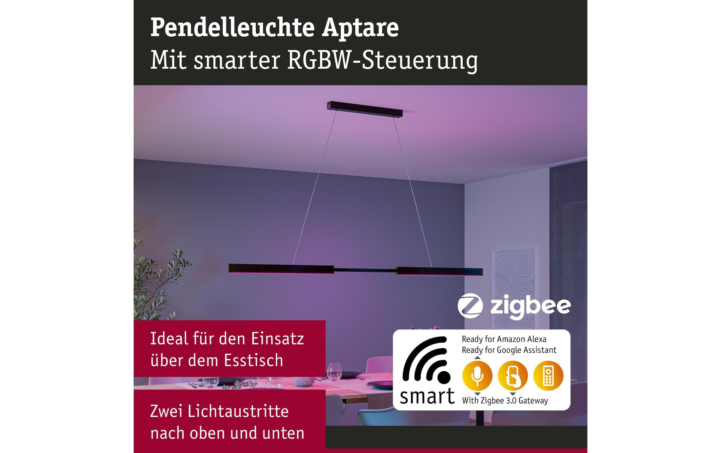 Paulmann Pendelleuchte »LED Pendelleuchte Smart Home Zigbee« LED-Modul RGB | warmweiss - kaltweiss