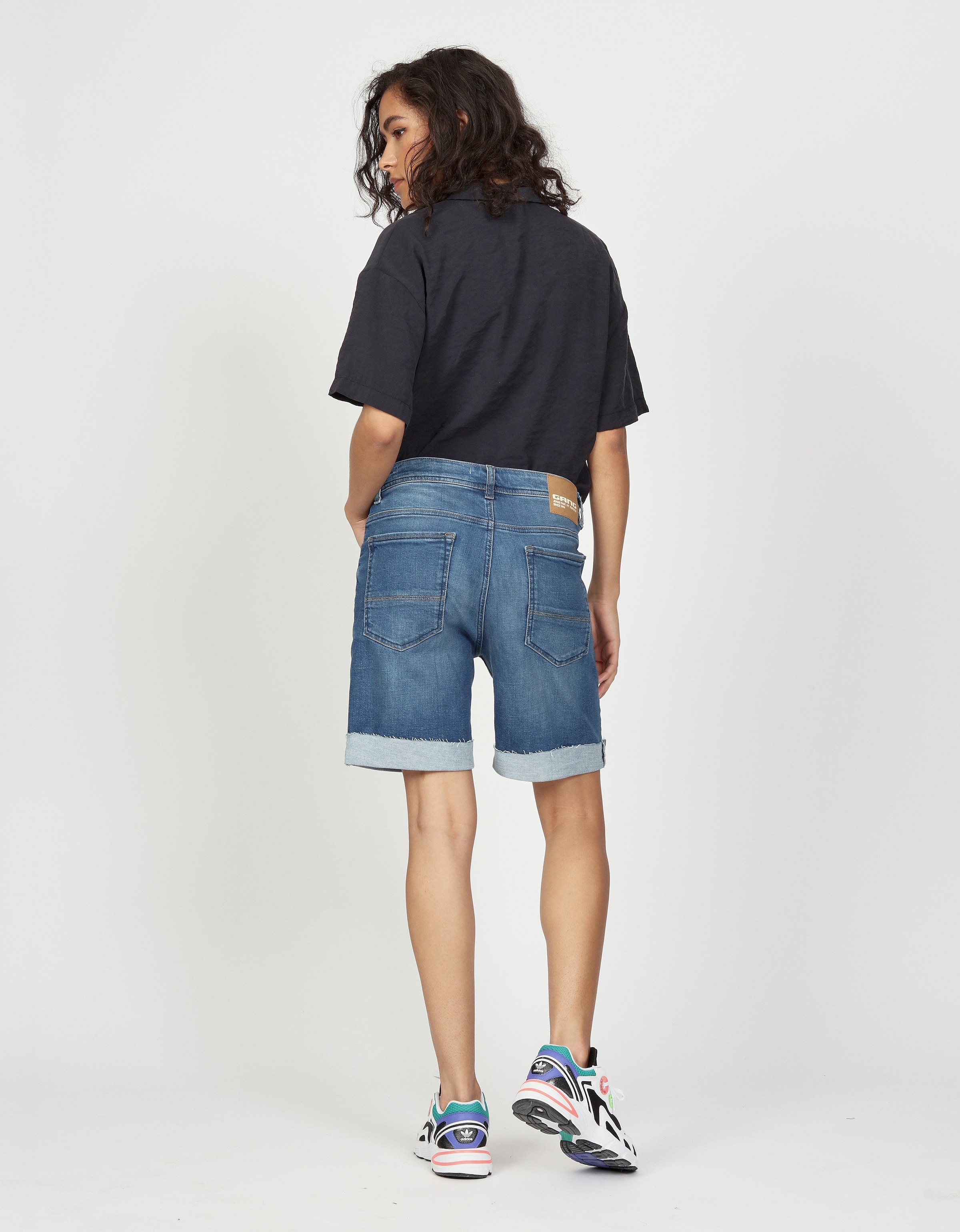 GANG Pantalon boyfriend »94NICA SHORTS«  mit offener Kante und Umschlagsaum