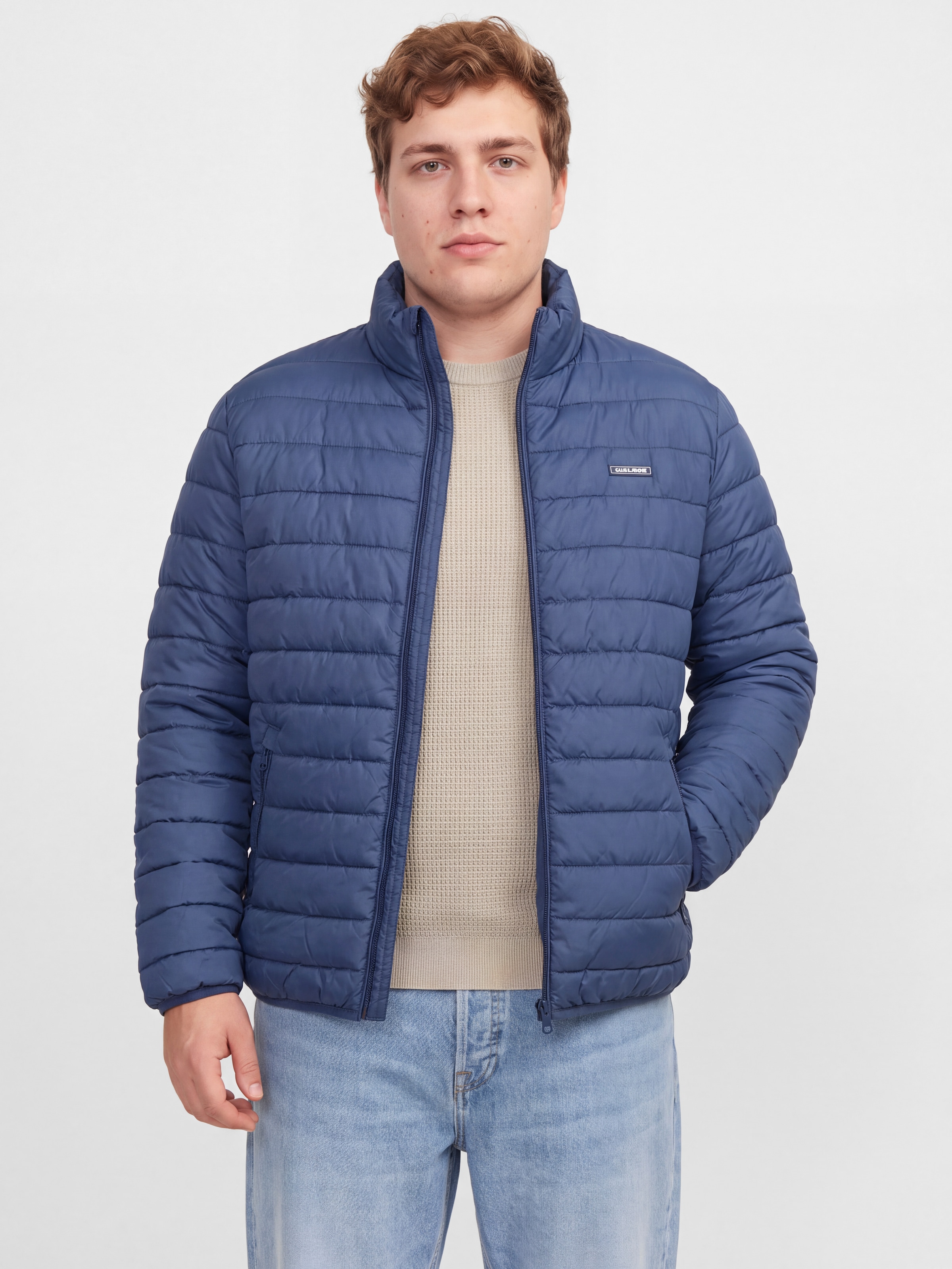 Image of Jack & Jones PlusSize Steppjacke "JJELVIS LIGHT PUFFER COLLAR PLS" Kunstfaser, regular fit