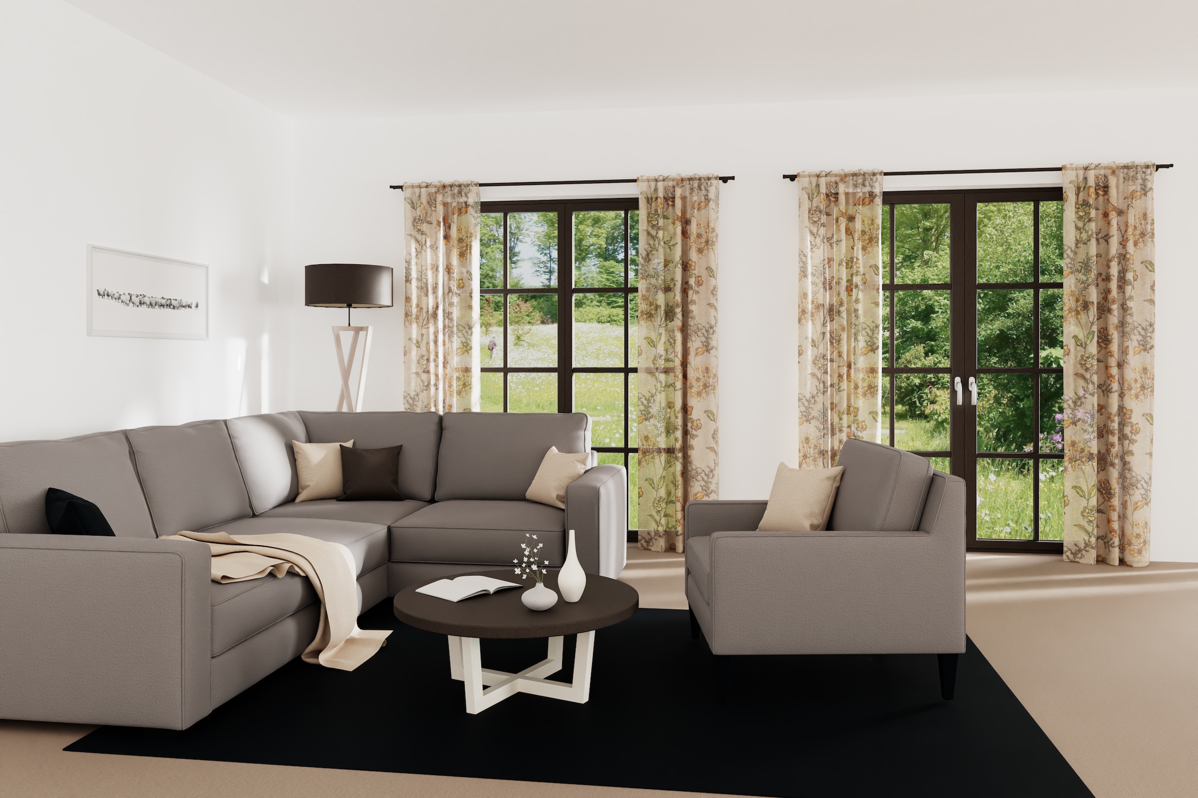 HOMING Rideau »Stockholm« Boucles cachées 1 cuis tlg. écharpe finie