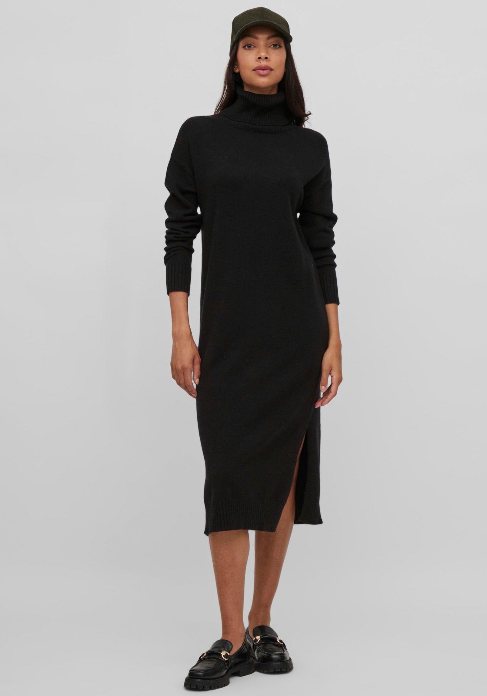 Image of Vila Strickkleid "VIRIL ROLLNECK MIDI DRESS" mit hohem Rollkragen