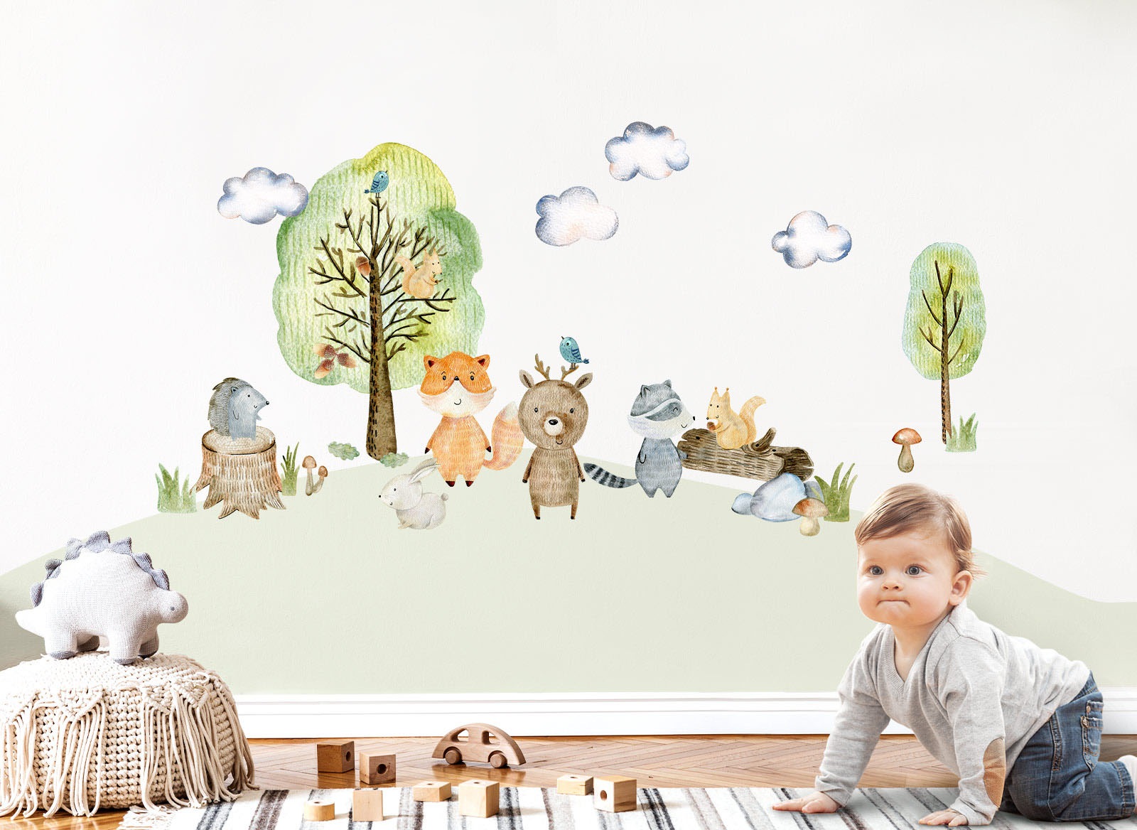 Image of little DECO Wandtattoo »Little Deco Wandtattoo Waldtiere mit Bäume Pilze und Gras« bei Ackermann Versand Schweiz