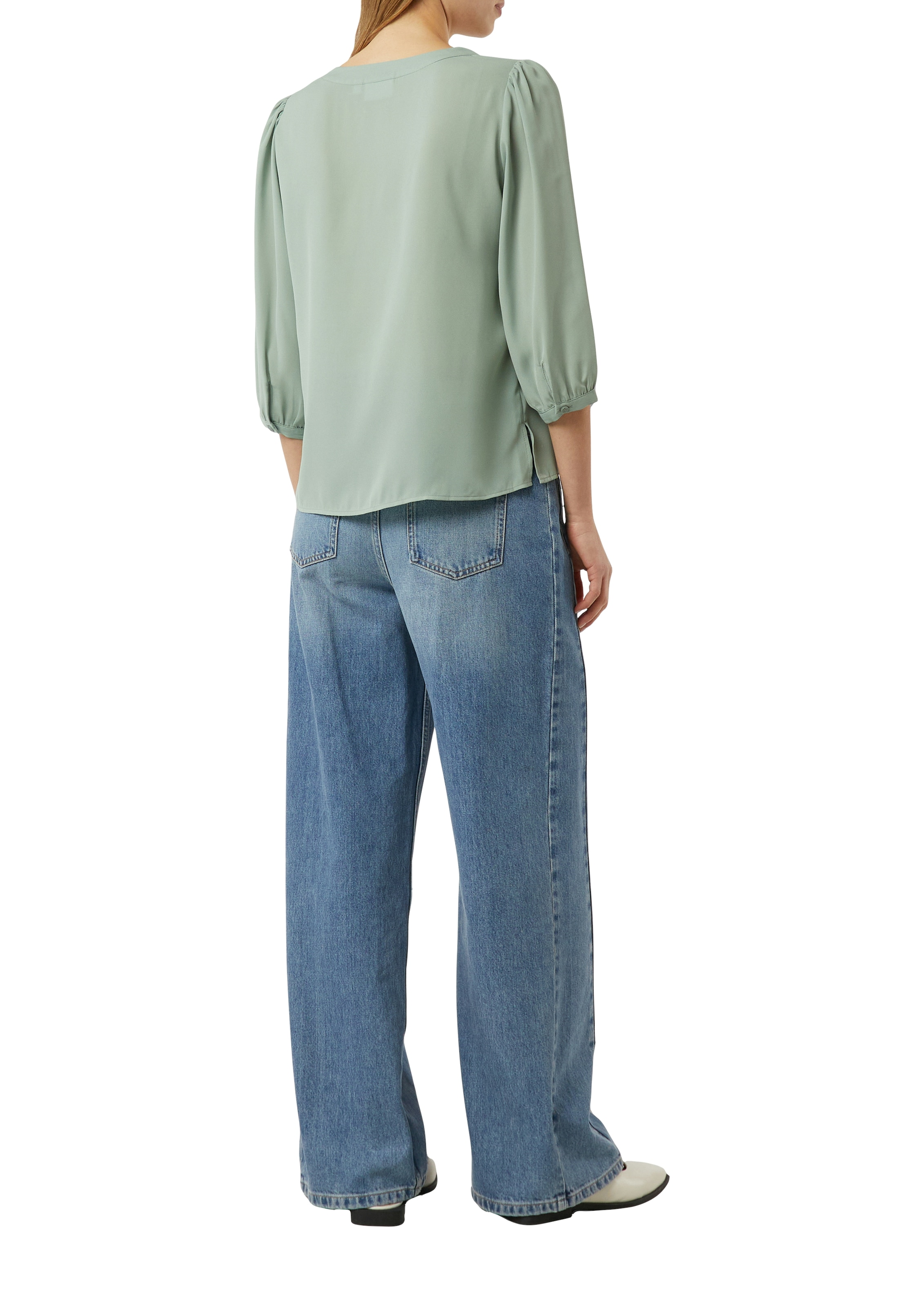 Comma Shirtbluse mit V-Ausschnitt