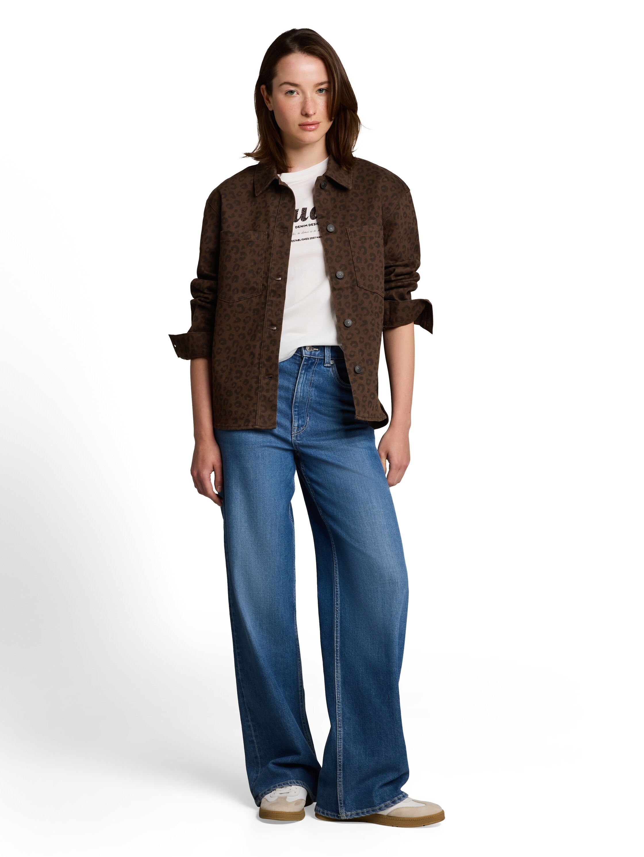 TOM TAILOR Denim Blouse à manches longues avec imprimé animal