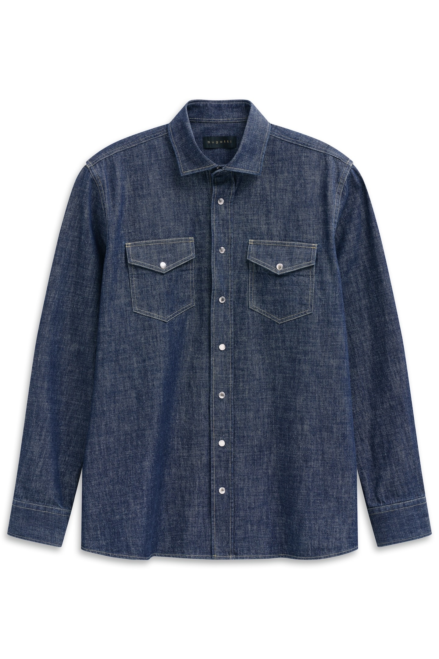 bugatti Chemise en jean »Druckknöpfe« im Modern Fit mit Kent-Kragen und aus Baumwolle