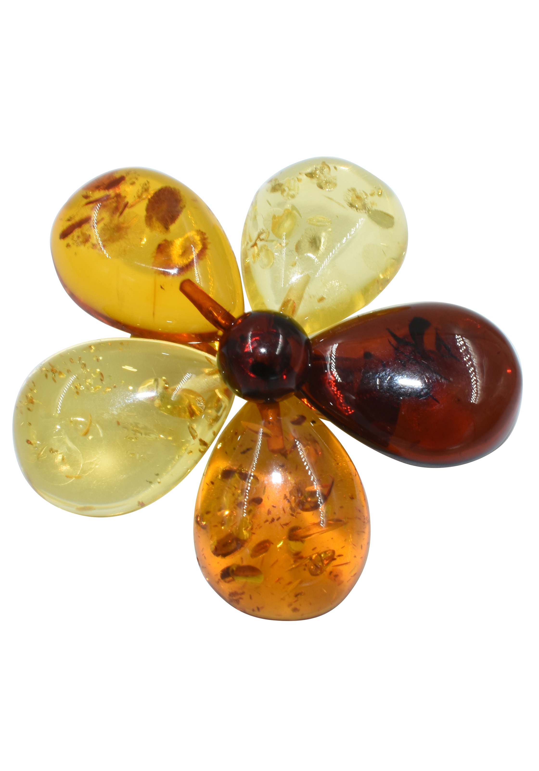 Image of Firetti Brosche »Blume, Brauntöne, vergoldfarbenet«, mit Bernstein, Made in Germany bei Ackermann Versand Schweiz