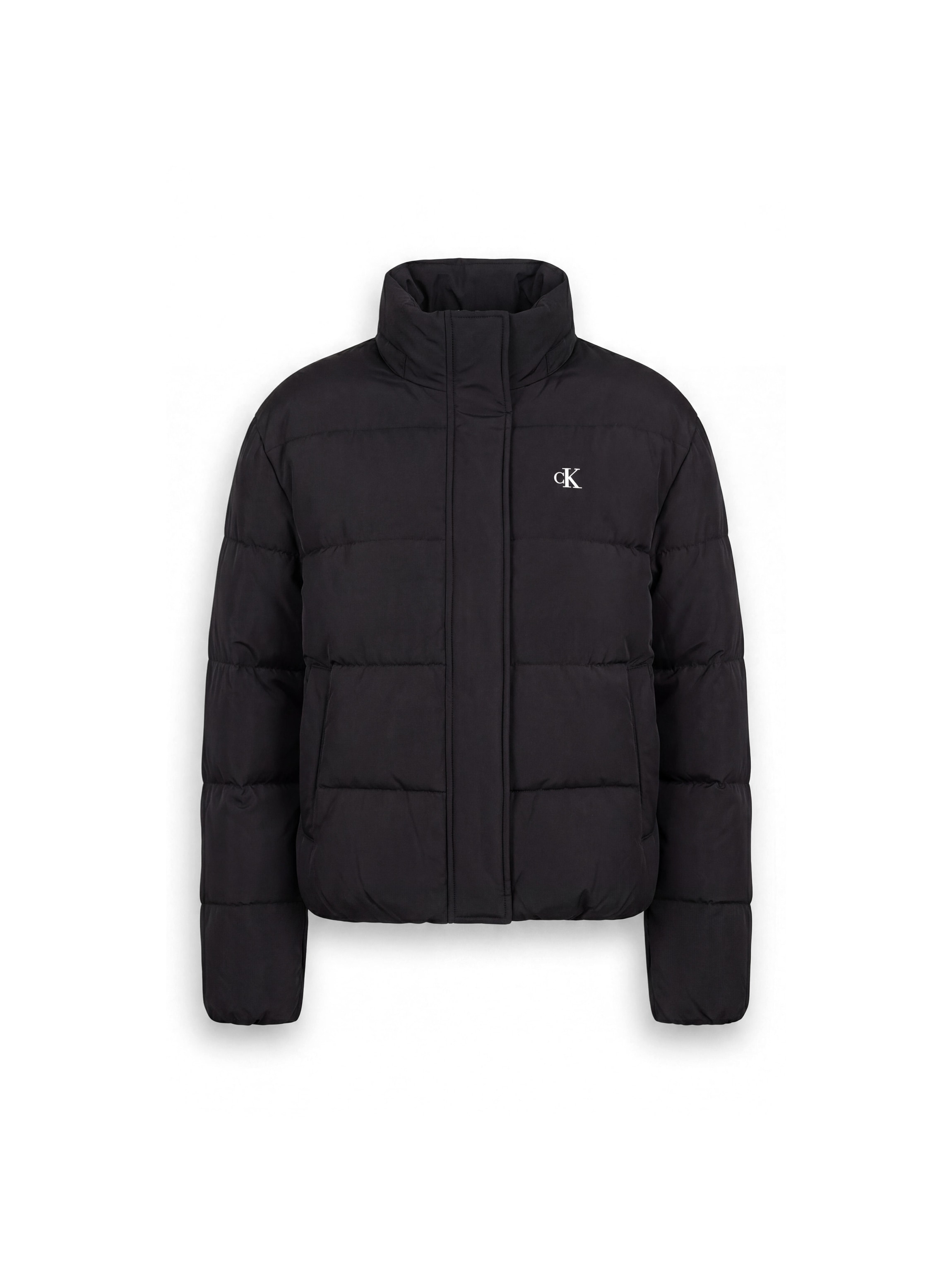 Calvin Klein Jeans Steppjacke mit Kapuze abnehmbare Kapuze, kurze Form, verdeckter Reissverschluss