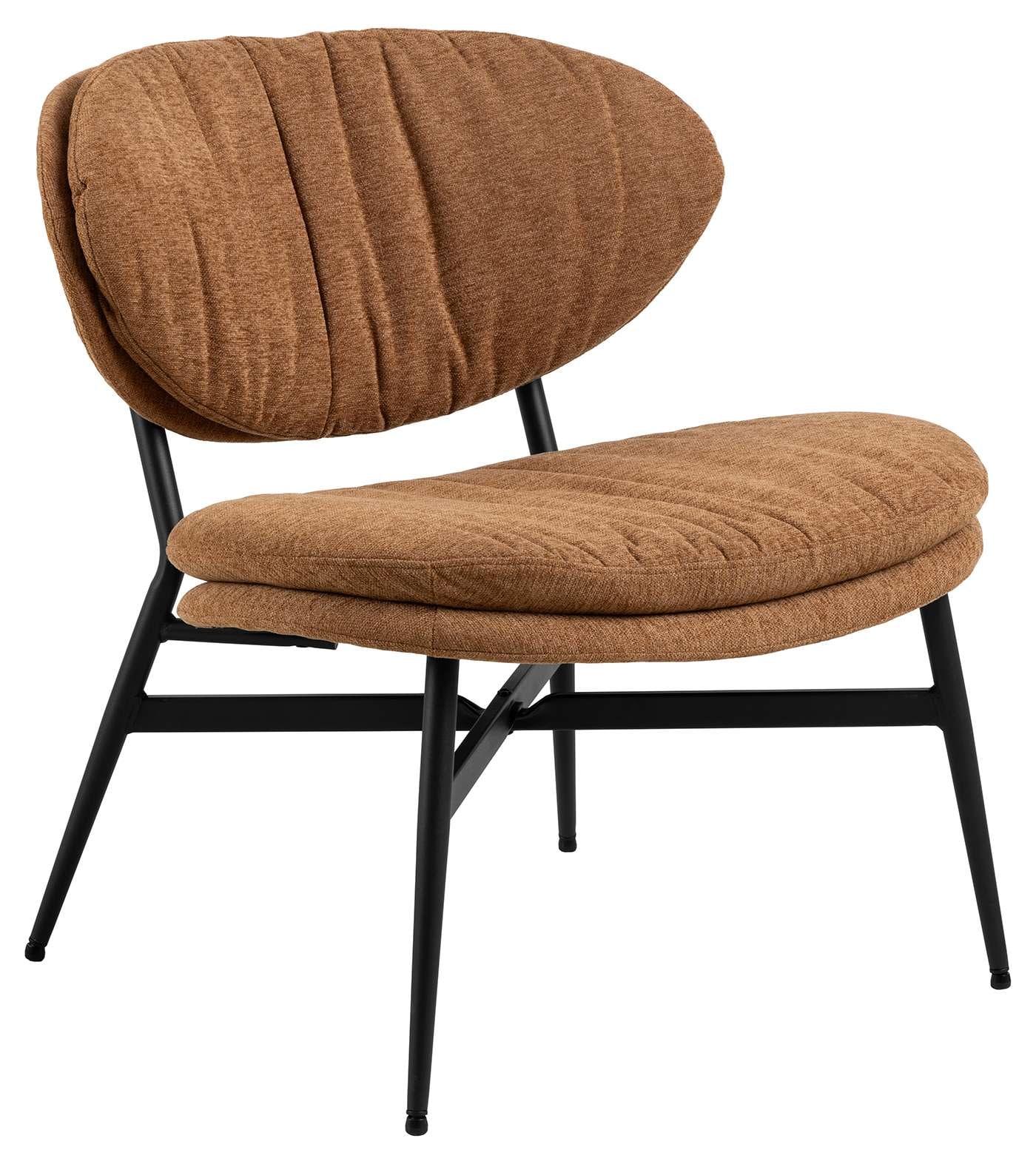 ACTONA GROUP Loungesessel »Burma« Terracotta Stoff, schwarze Stahlbeine, Sitzhöhe: 43 cm