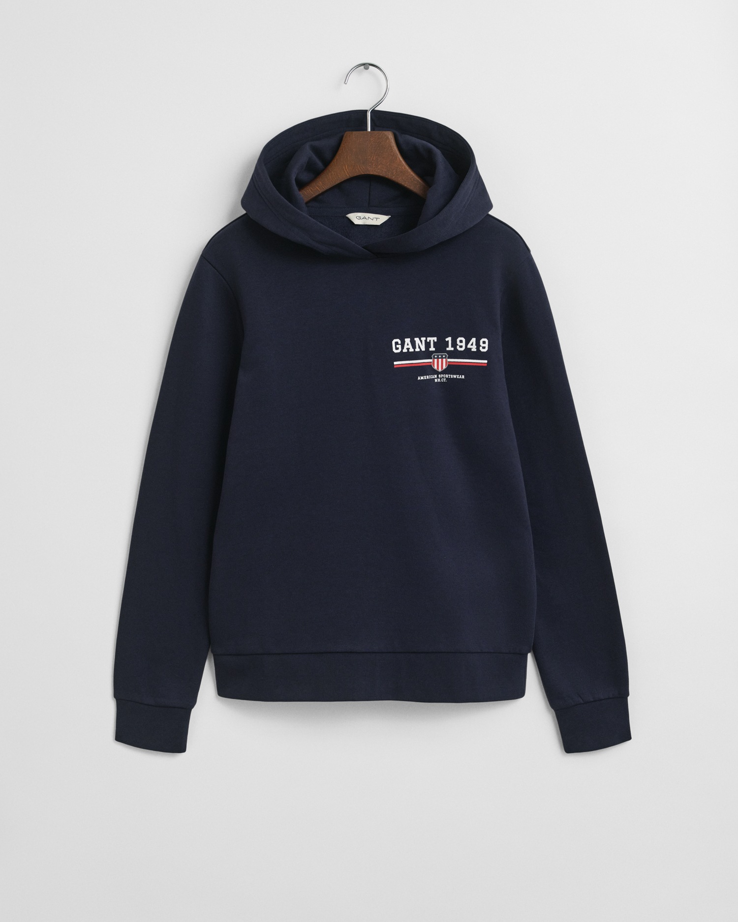 Gant Hoodie »REG GRAPHIC HOODIE«, gerippte Abschlüsse, Kapuze ohne Kordel
