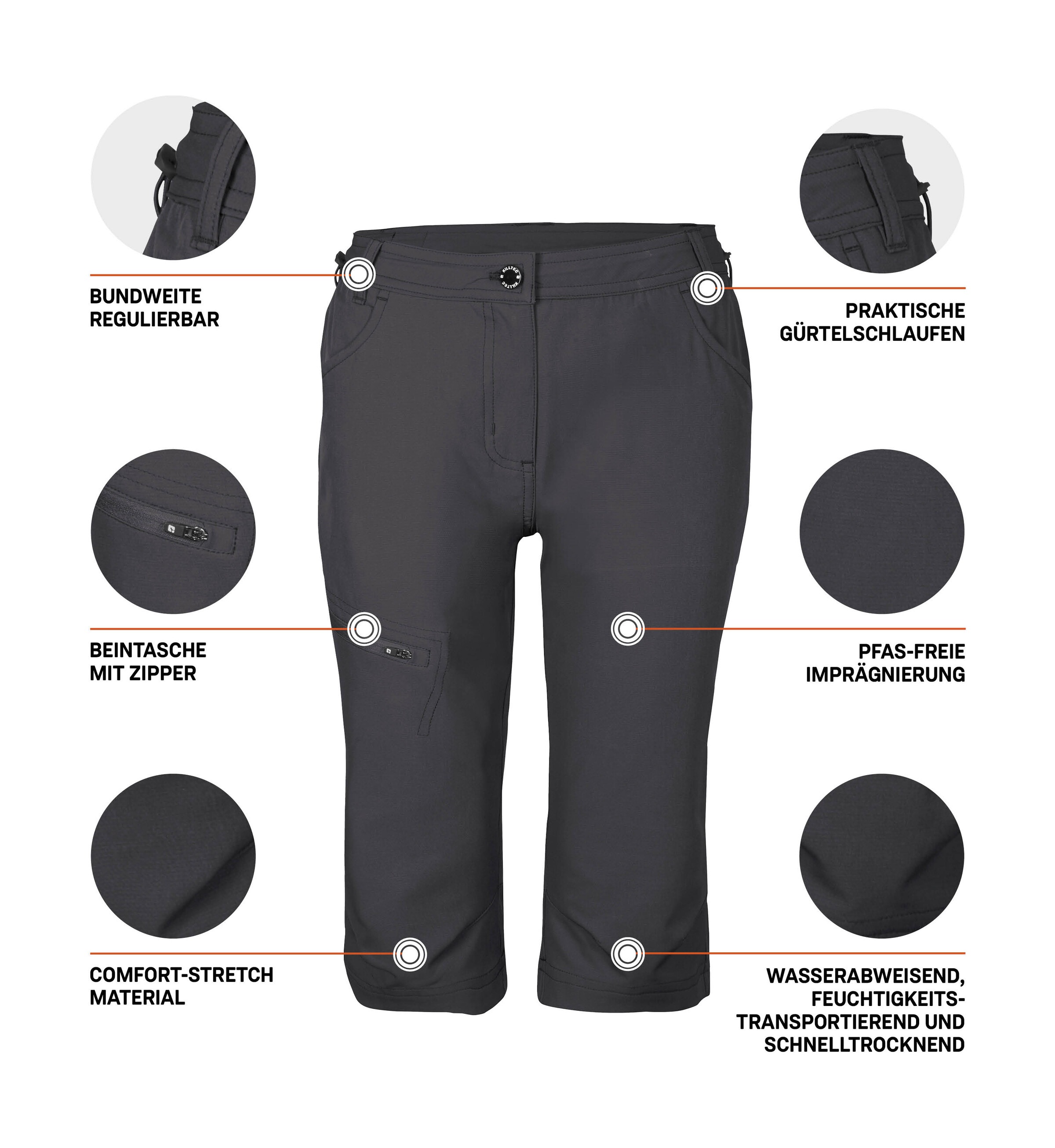 Killtec Pantalon capri »KOS 4 WMN PNTS«  Wasserabweisende, schnelltrocknende Caprihose mit Comfort-Stretch
