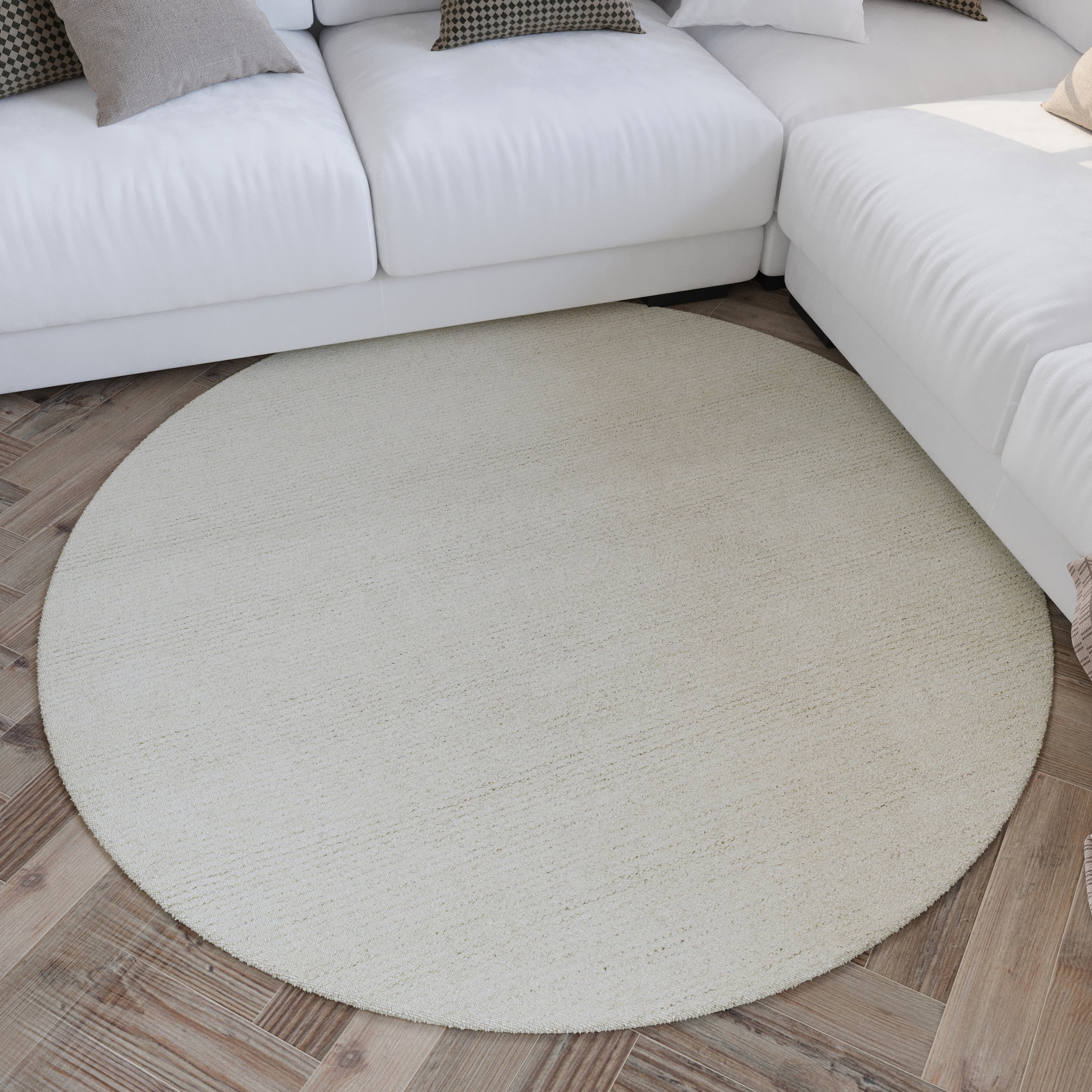Image of Wecon home Teppich "Hamptons THIRTYTWO" rund 15 mm Höhe Kurzflor, Wohnzimmer, Schlafzimmer, elegant, robust, Linien Muster