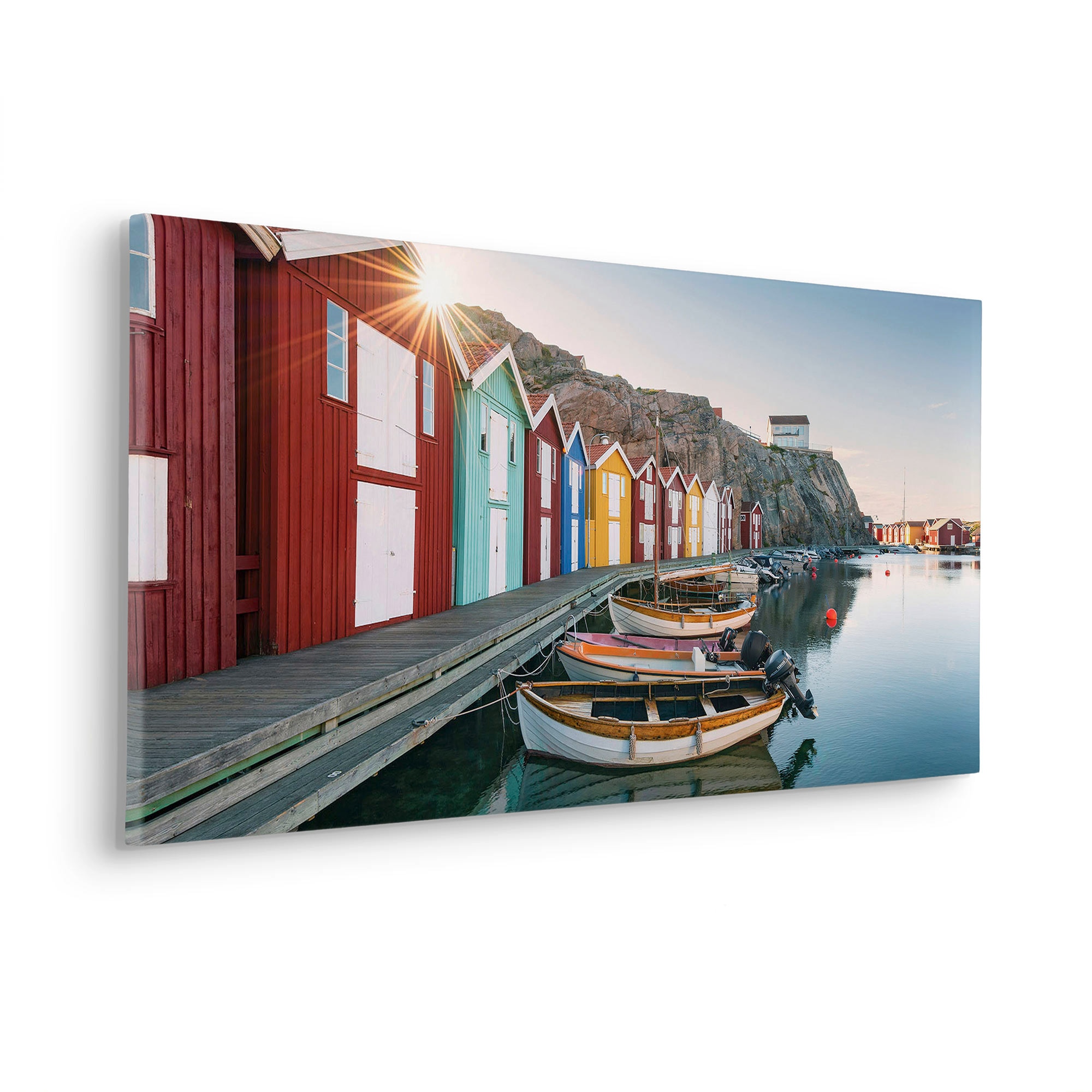 Komar Leinwandbild »Malerische Smögen - Grösse 90 x 40 cm«, Baum-Blätter-Natur-Berge-Blumen-Foto-Jahreszeiten-Landschaft-Meer-Strand-Palmen, (Packung, 1 St.), Keilrahmenbild mi Echtholzrahmen