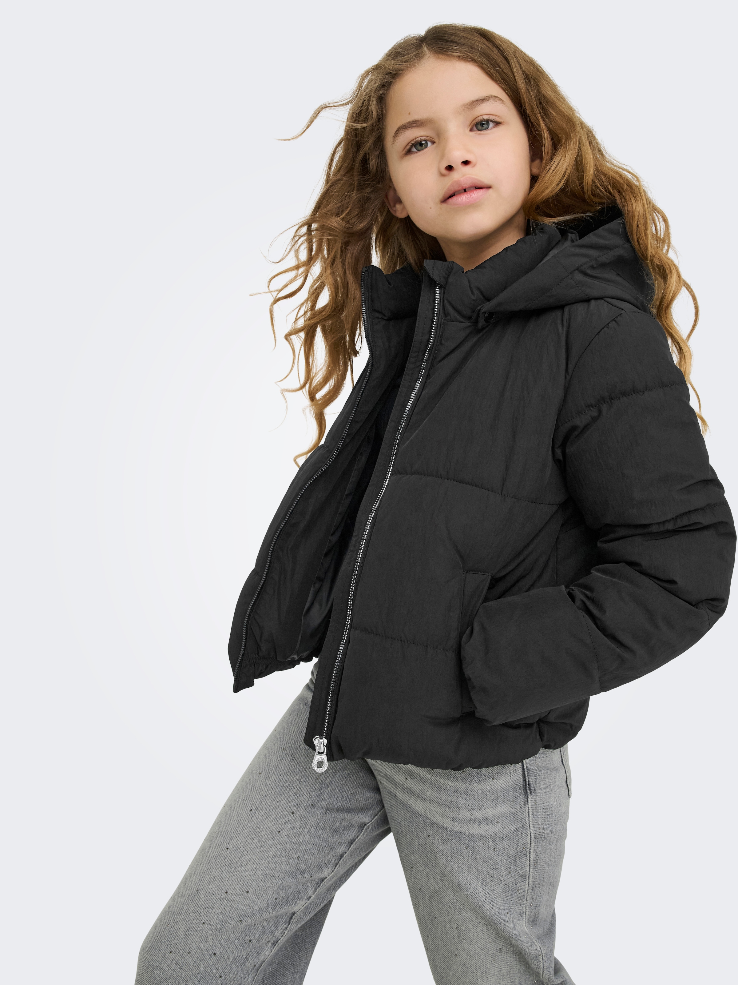 KIDS ONLY Veste matelassée »KOGDOLLY SHORT PUFFER JACKET OTW« mit Kapuze mit abnehmbarer Kapuze