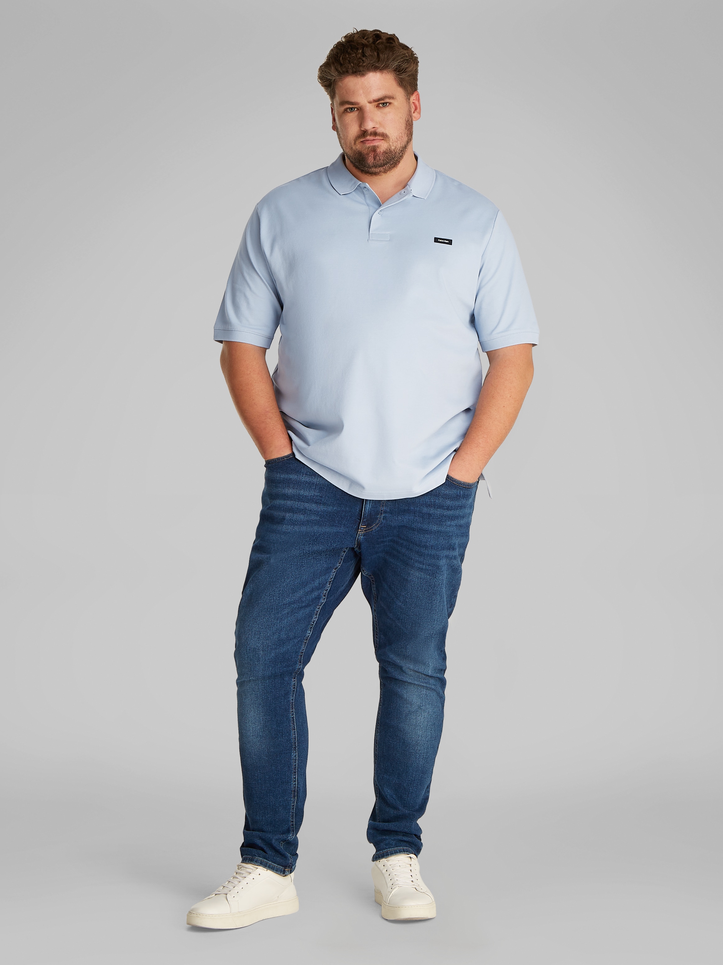 Calvin Klein Big&Tall Poloshirt »BT-STRETCH PIQUE SLIM POLO«, in grossen Grössen mit Polokragen