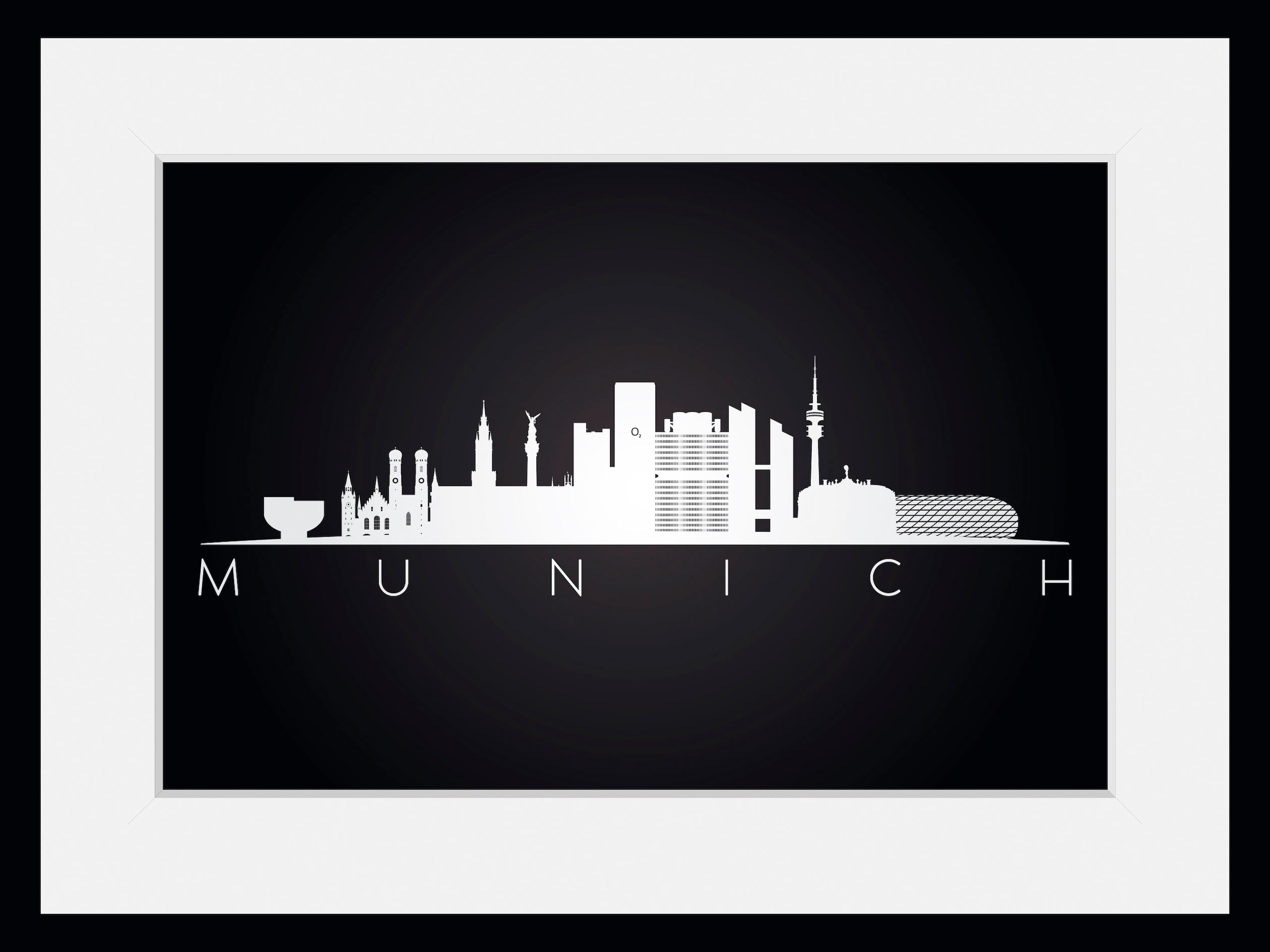 queence Image »Munich Sehenswürdigkeiten« 1 cuis tlg. HD Premium Poster-Druck inkl. Holzrahmen