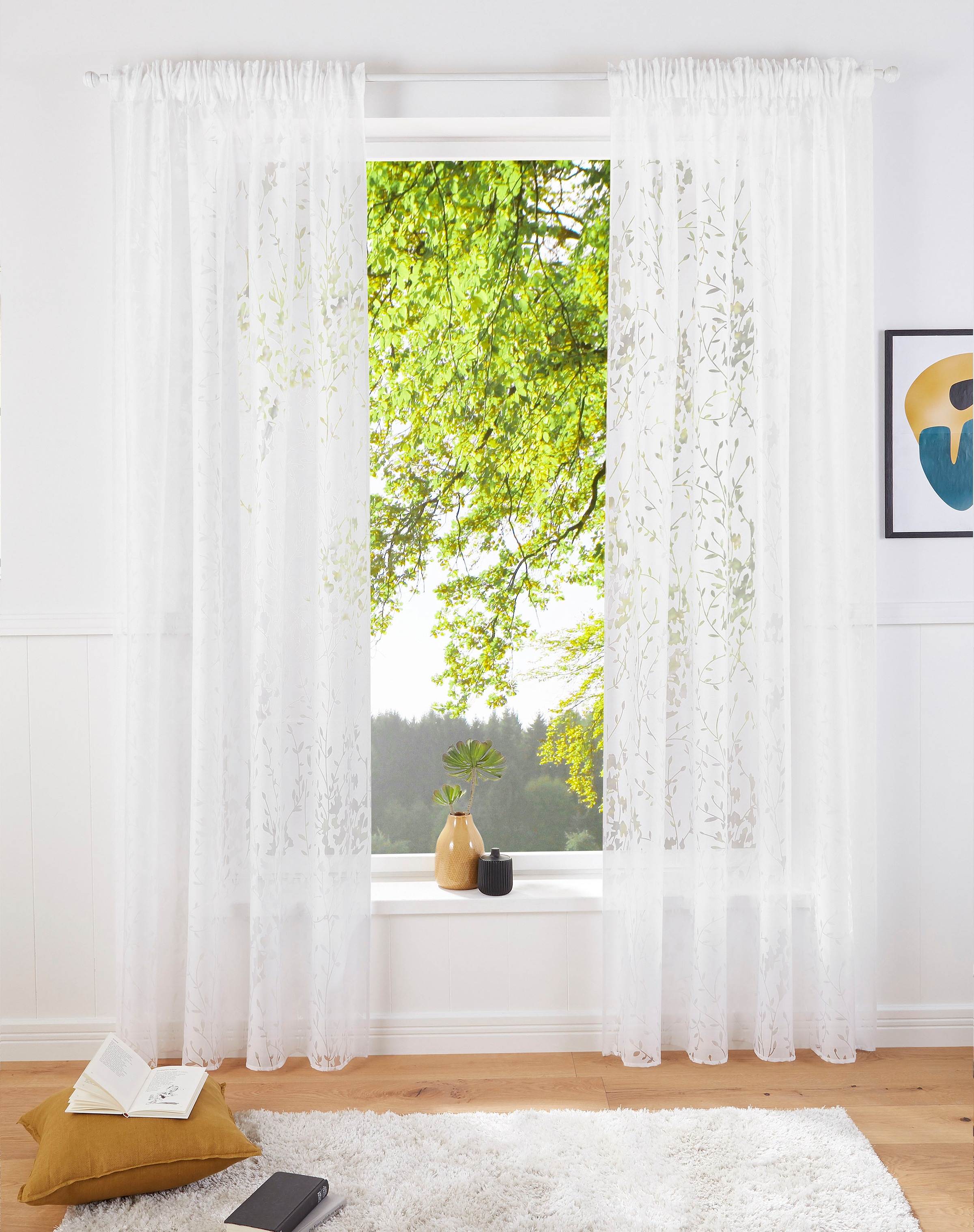 Image of Home affaire Gardine »SASKIA«, (1 St.), transparent, Rankenmotiv bei Ackermann Versand Schweiz