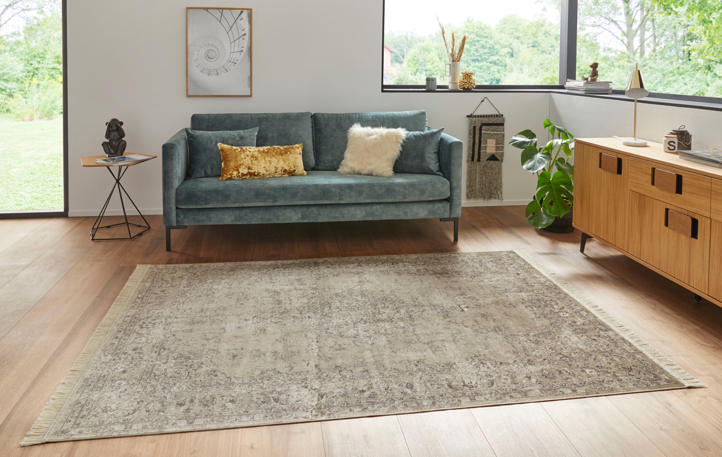Image of HANSE Home Teppich "Orient Vintage Medaillon" rechteckig 5 mm Höhe Orientalisch mit Fransen, Orient, Wohnzimmer, Schlafzimmer, Esszimmer
