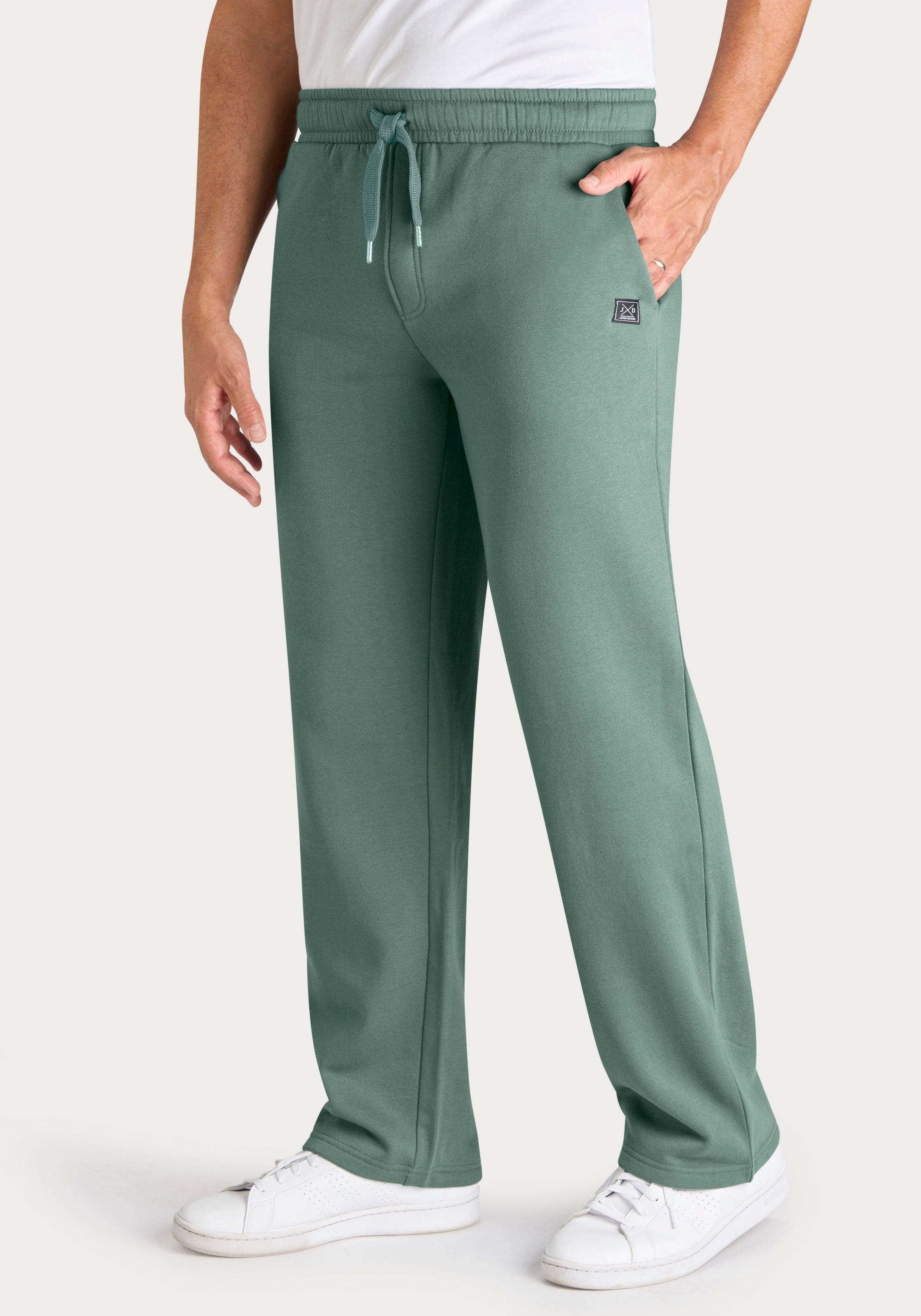 John Devin Pantalon sweat »- Jogginghose aus innen angerauter Sweatware«  mit breiter Kordel und seitlichen Taschen