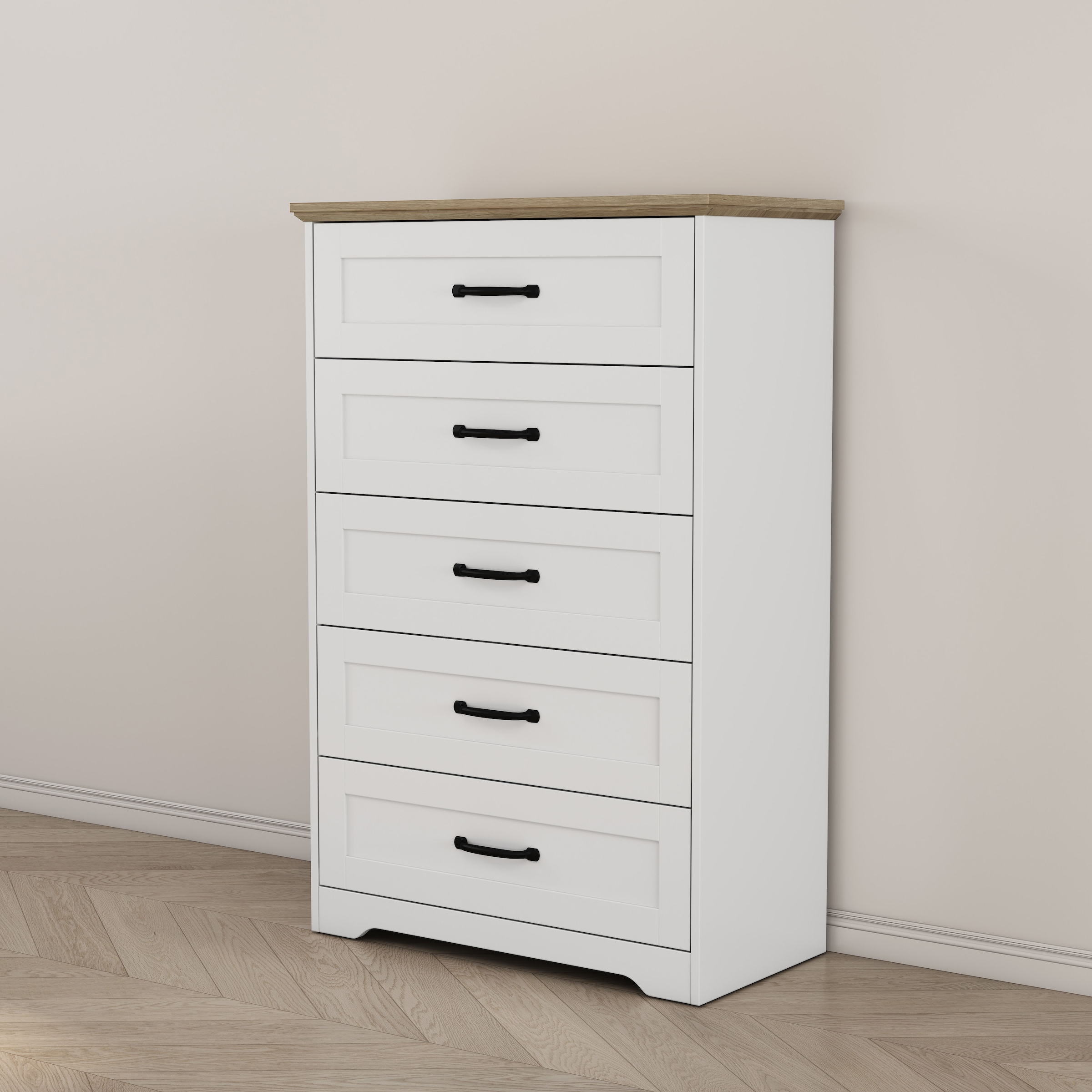 GOODproduct Schubkastenkommode »Emmilia Sideboard im Landhaus Design« Kommode mit viel Stauraum im Schlafzimmer,  Schubladenschrank Sideboard Wäscheschrank Skandi Design