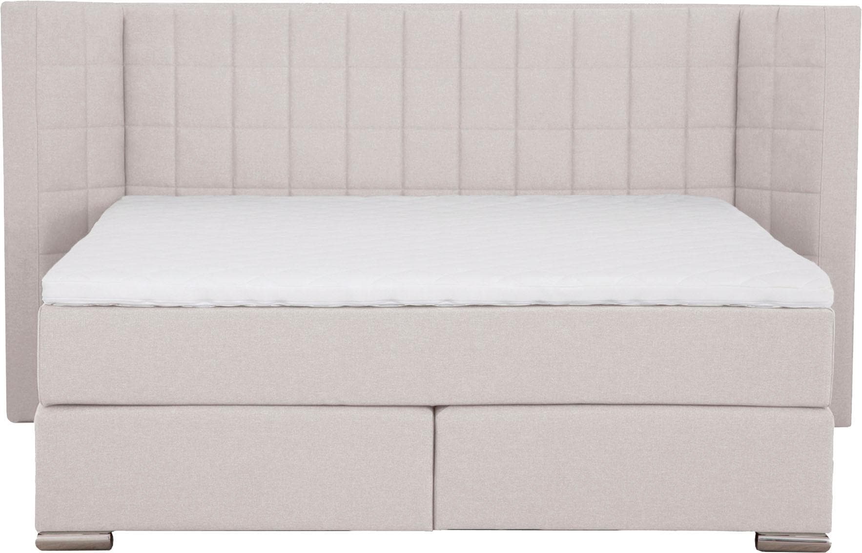 Home affaire Boxspringbett »Piazza« mit Steppung und Kopfteil mit seitlichen Flügeln