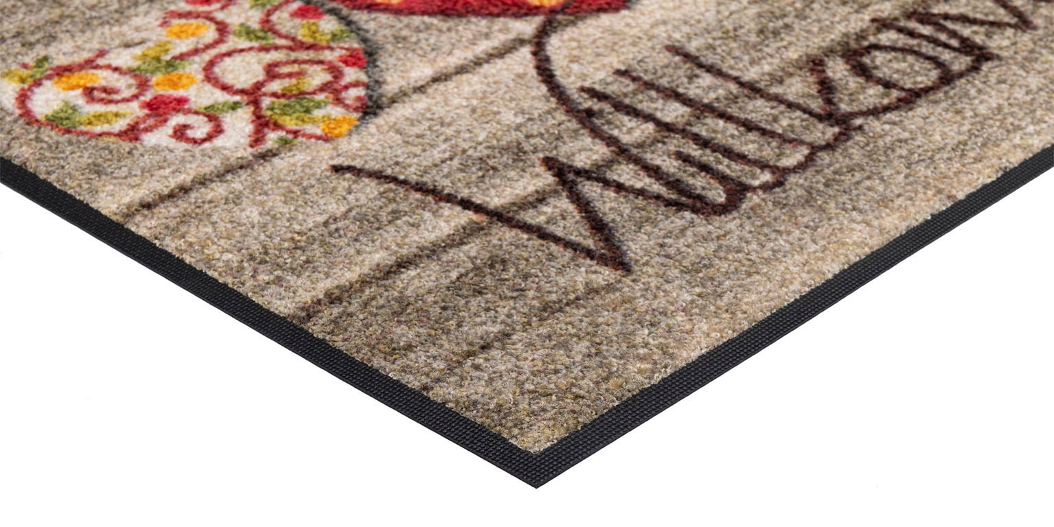 wash+dry by Kleen-Tex Fussmatte »Willkommensgruss« rechteckig 7 mm Höhe