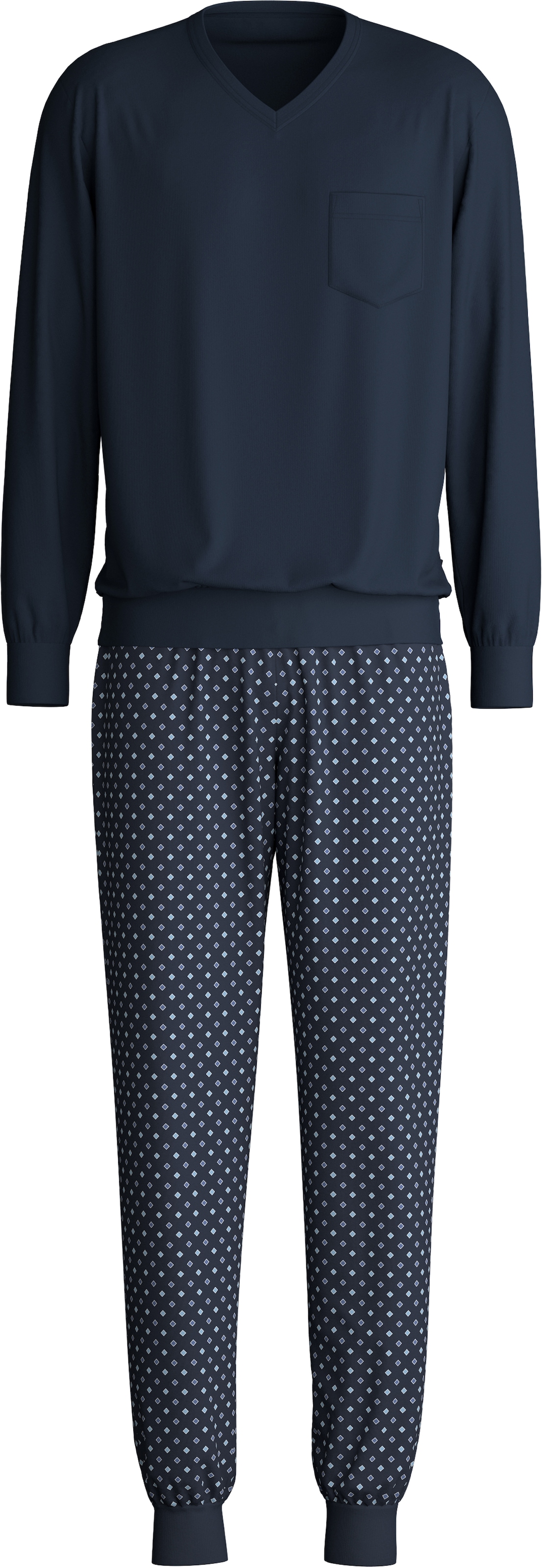 CALIDA Schlafanzug »Relax Streamline«, (2 tlg.), mit V-Neck und Bündchen