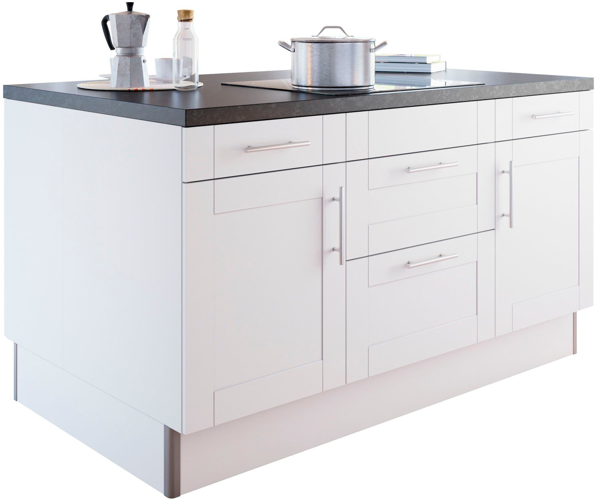 KOCHSTATION Kochinsel »KS-Ahus«, Kücheninsel, Breite 160 cm, wahlw. mit E-Gerät, Soft Close Funktion