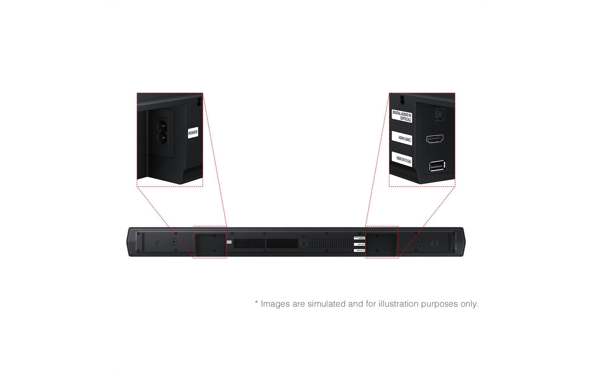 Samsung Barre de son »HW-B450F« 2.1 ( ) Verbindungsart: Bluetooth, HDMI, Toslink, USB