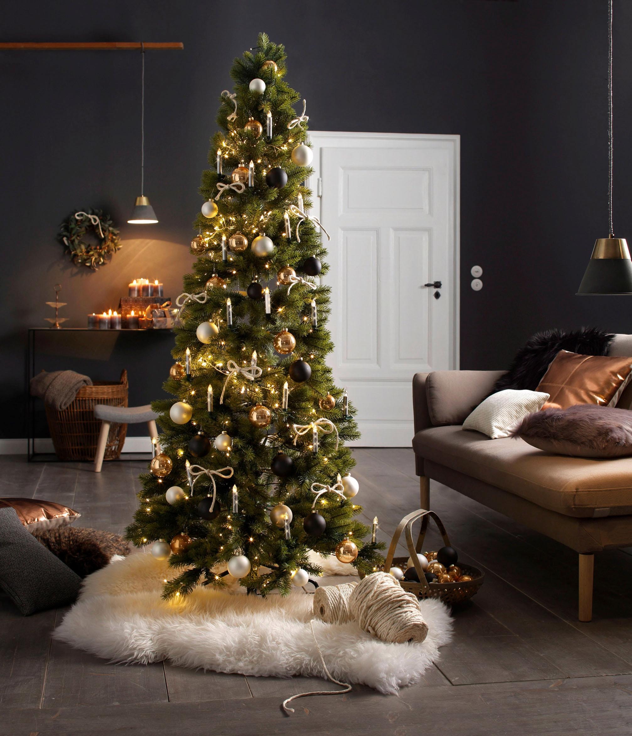 Creativ deco Künstlicher künstlicher aussen, kaufen Christbaum, »Weihnachtsdeko in schlanker Form Tannenbaum«, Weihnachtsbaum