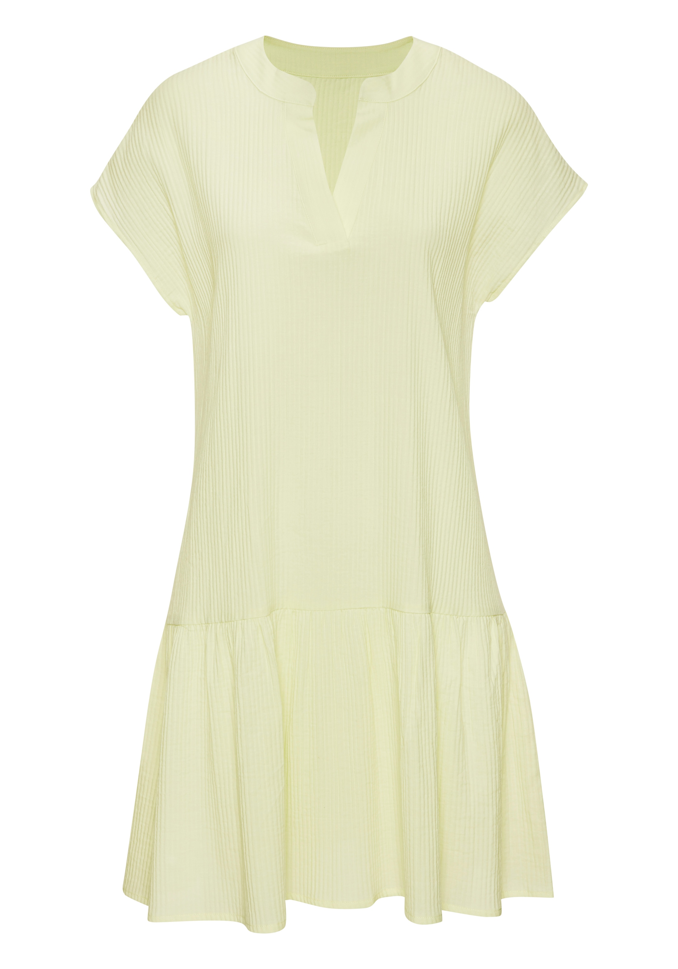Vivance Blusenkleid aus strukturierter Ware, Volant, Tunikakleid, Sommerkleid, Basic