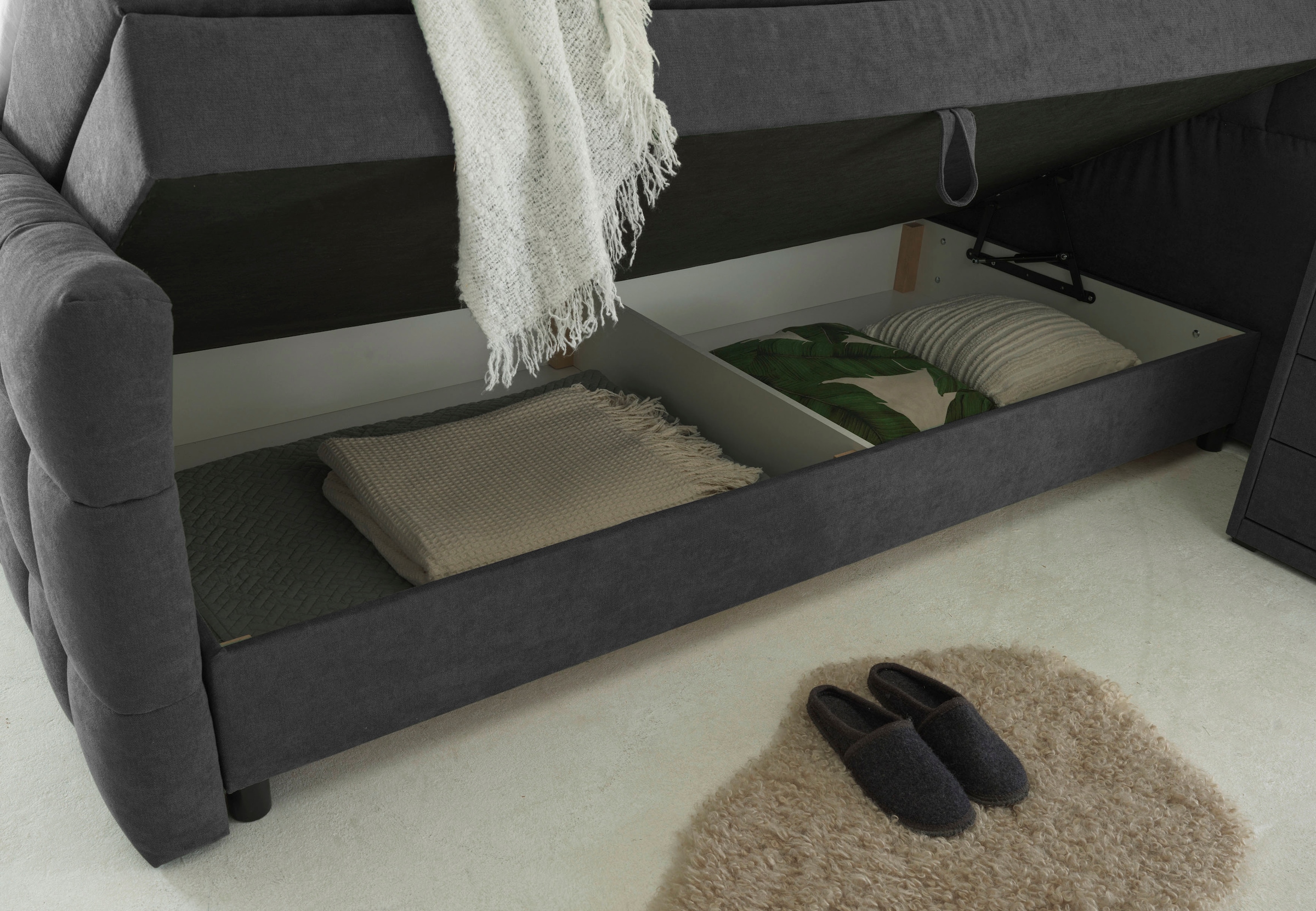 ED EXCITING DESIGN Boxspringbett »Mendoza« inkl. Bettkasten, erhältlich in den Breiten 160cm & 180cm